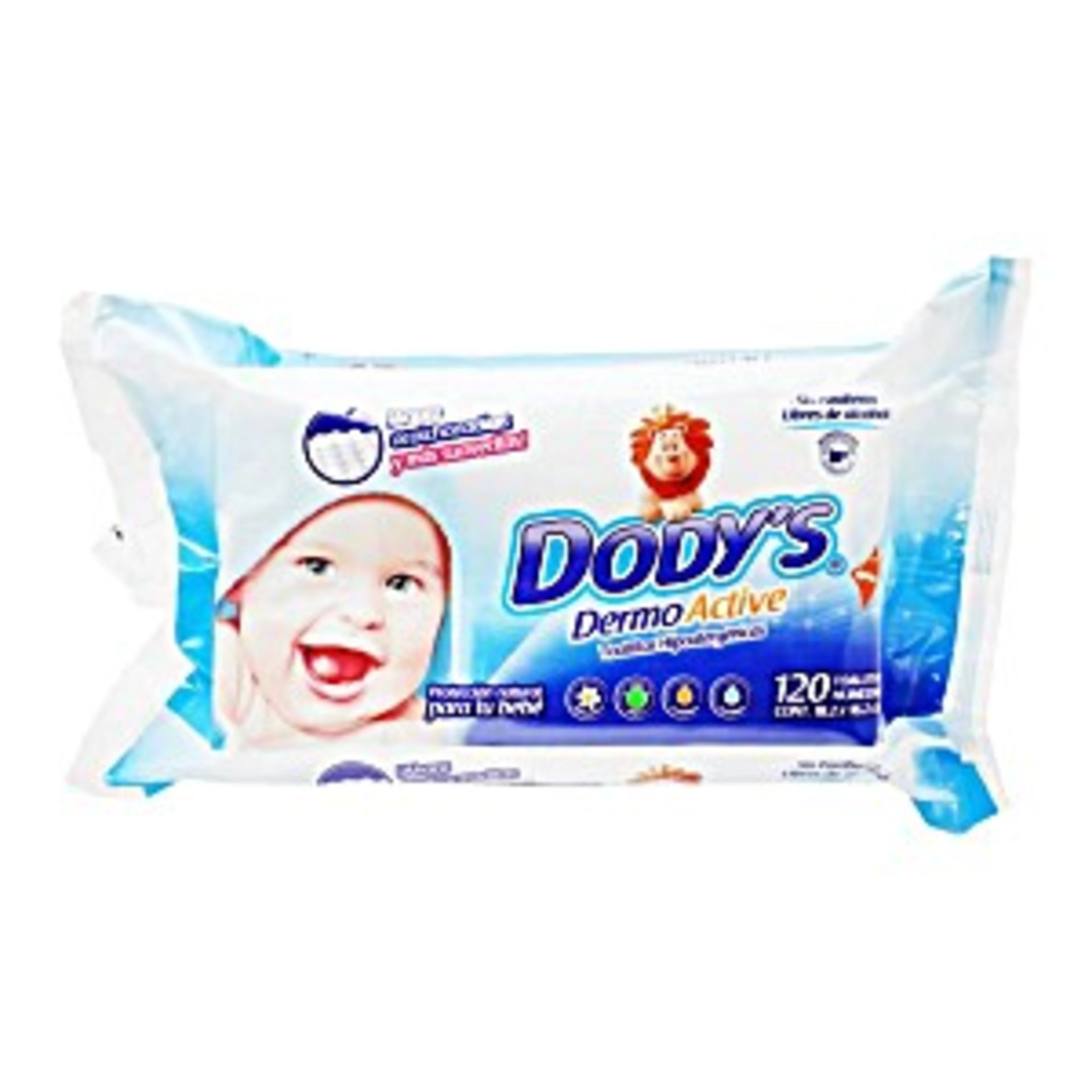 Toallitas para bebé dody’s dermo active hipoalergénicas 120 pzas.