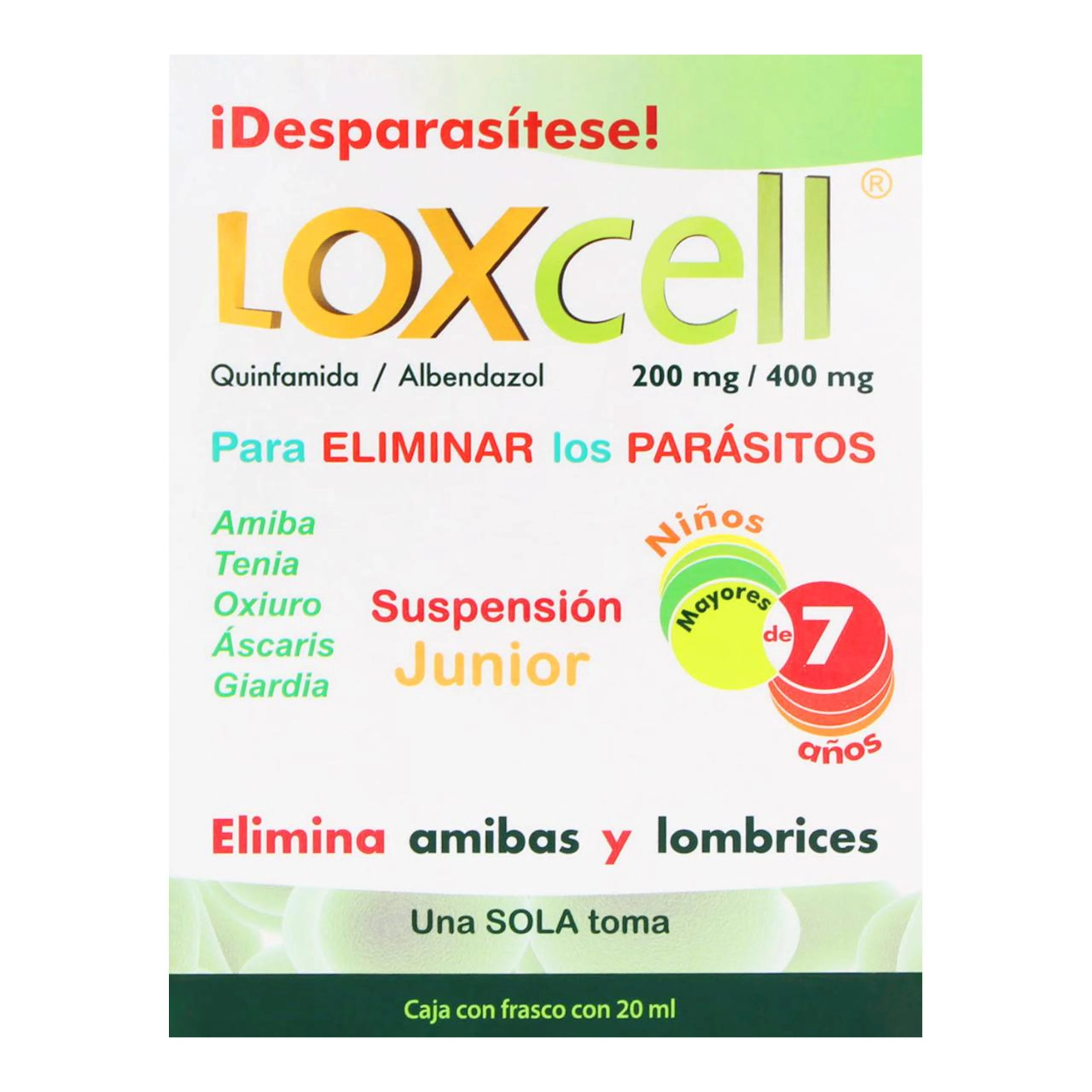 Loxcell Junior 200/400 Mg Con 120 Ml De Suspensión