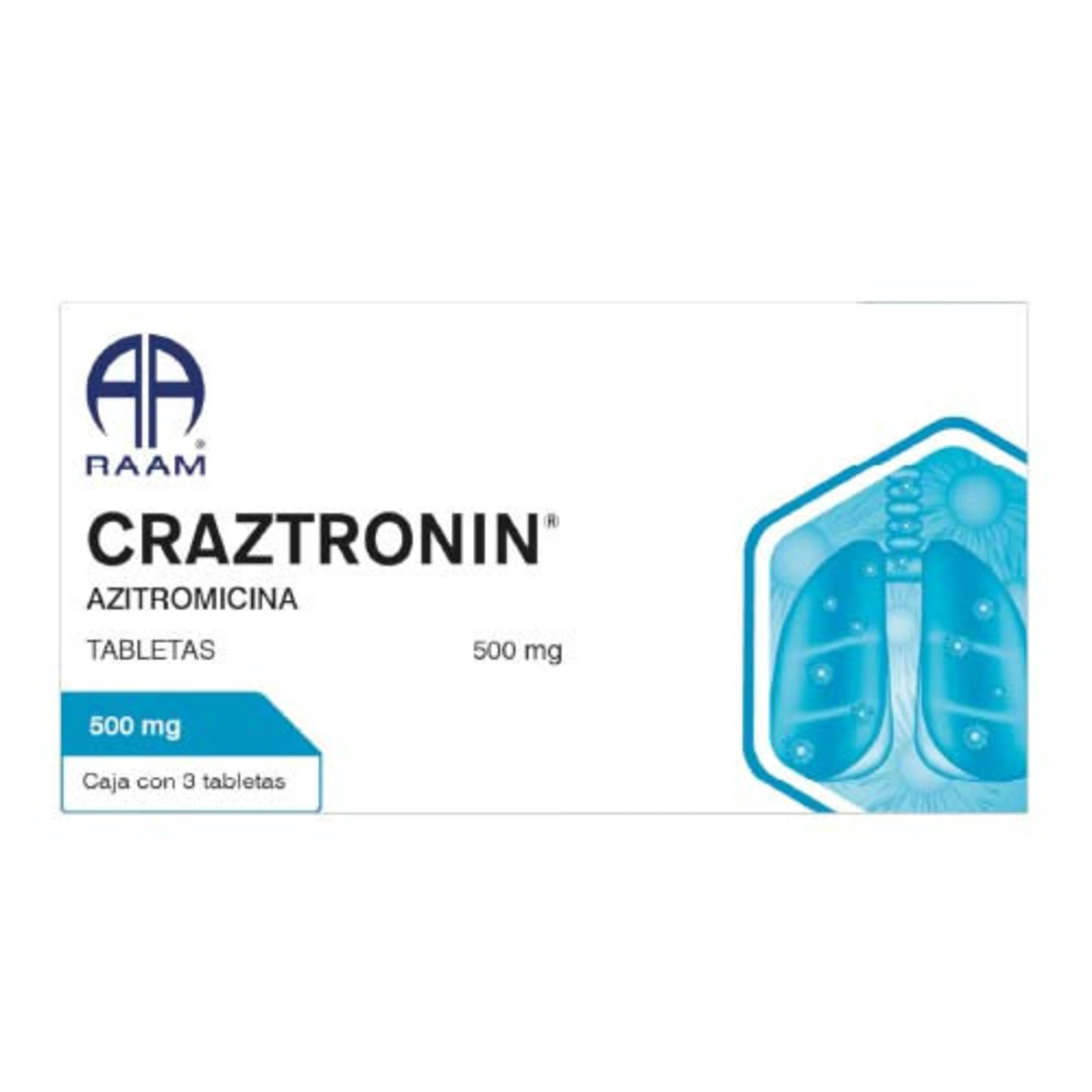 Craztronin Azitromicina 500 Mg Con 3 Tabletas