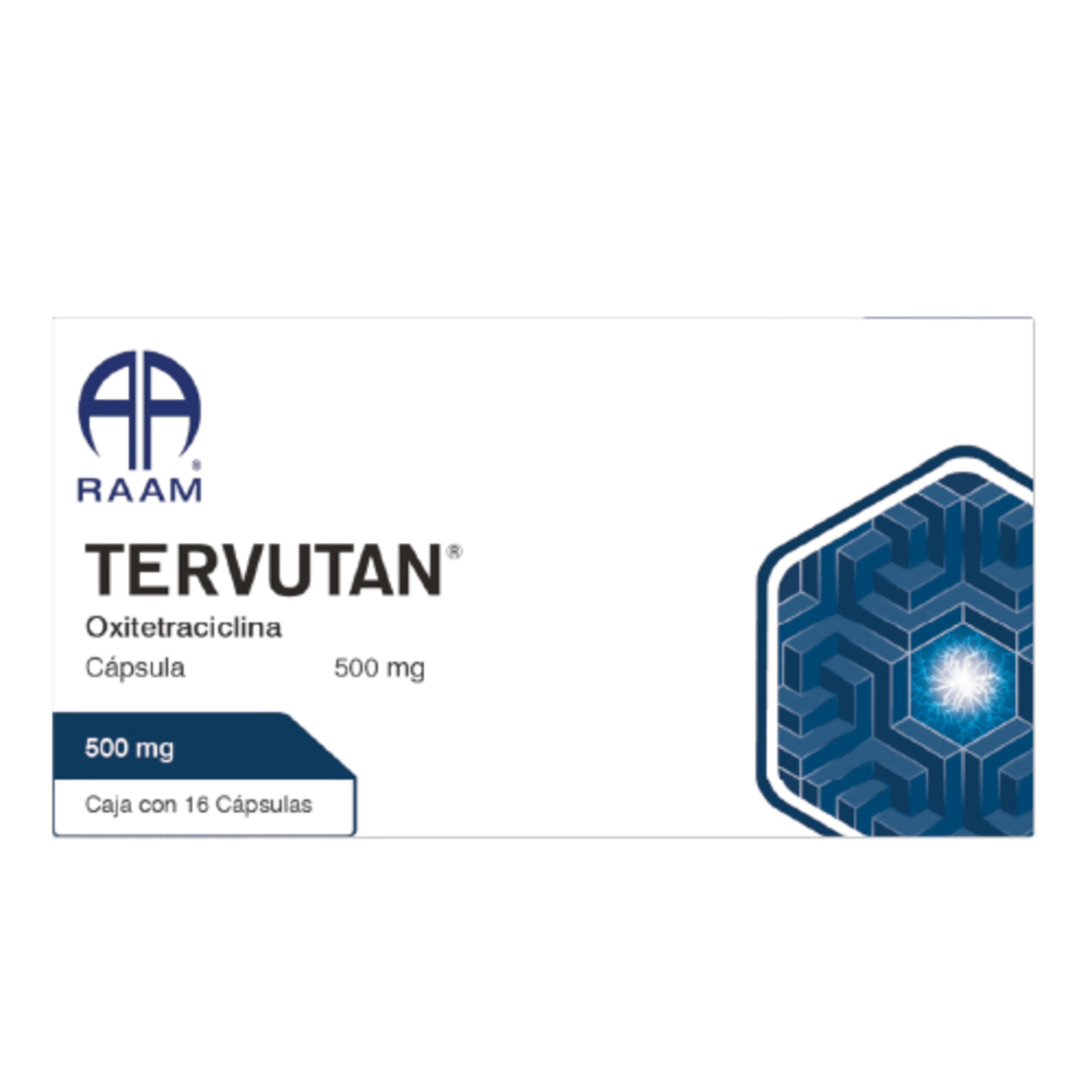 Tervutan Oxitetraciclina 500 Mg Con 16 Cápsulas