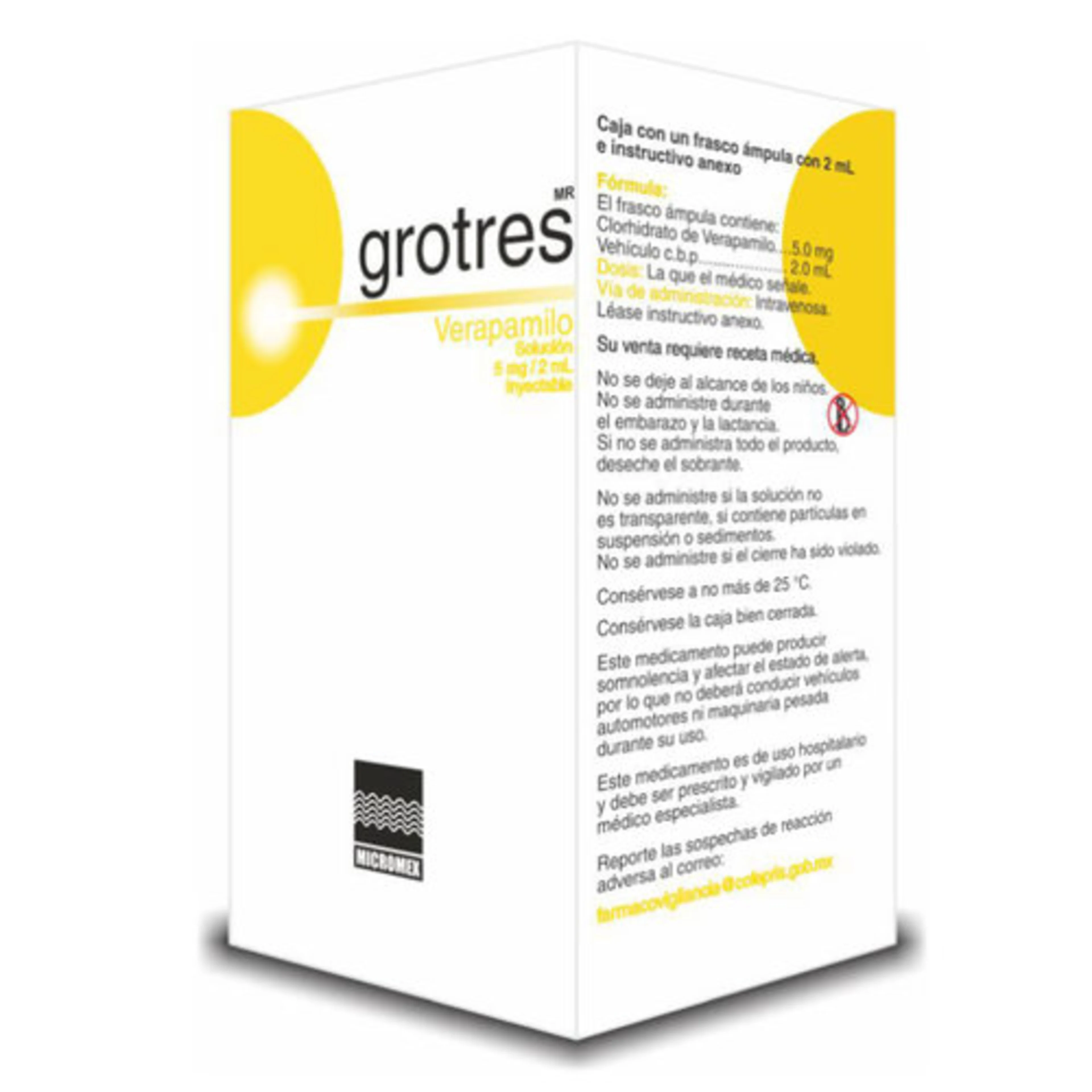 Grotres De 5 Mg/ 2 Ml Solución Inyectable Con 2 Ml