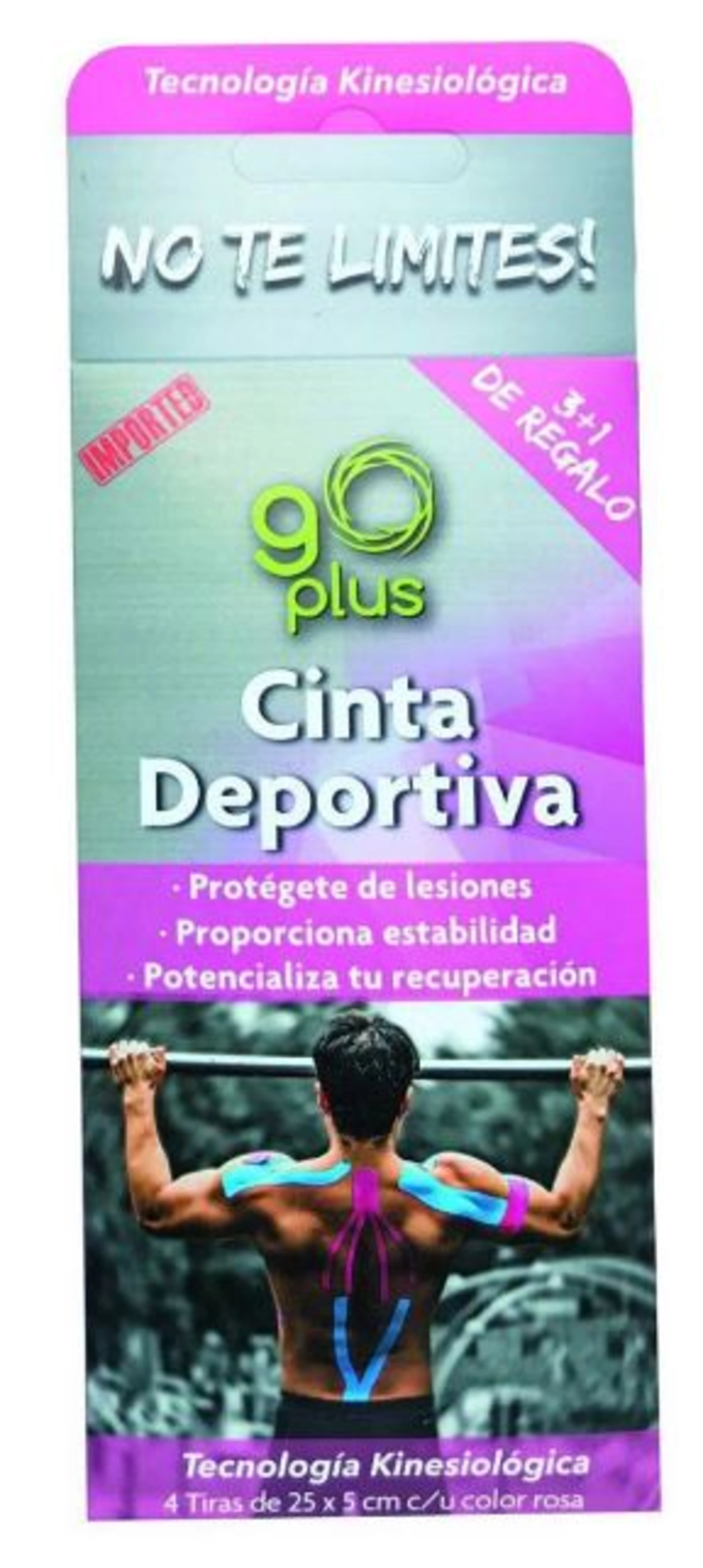 Venda kinesiológica rosa 4 tiras