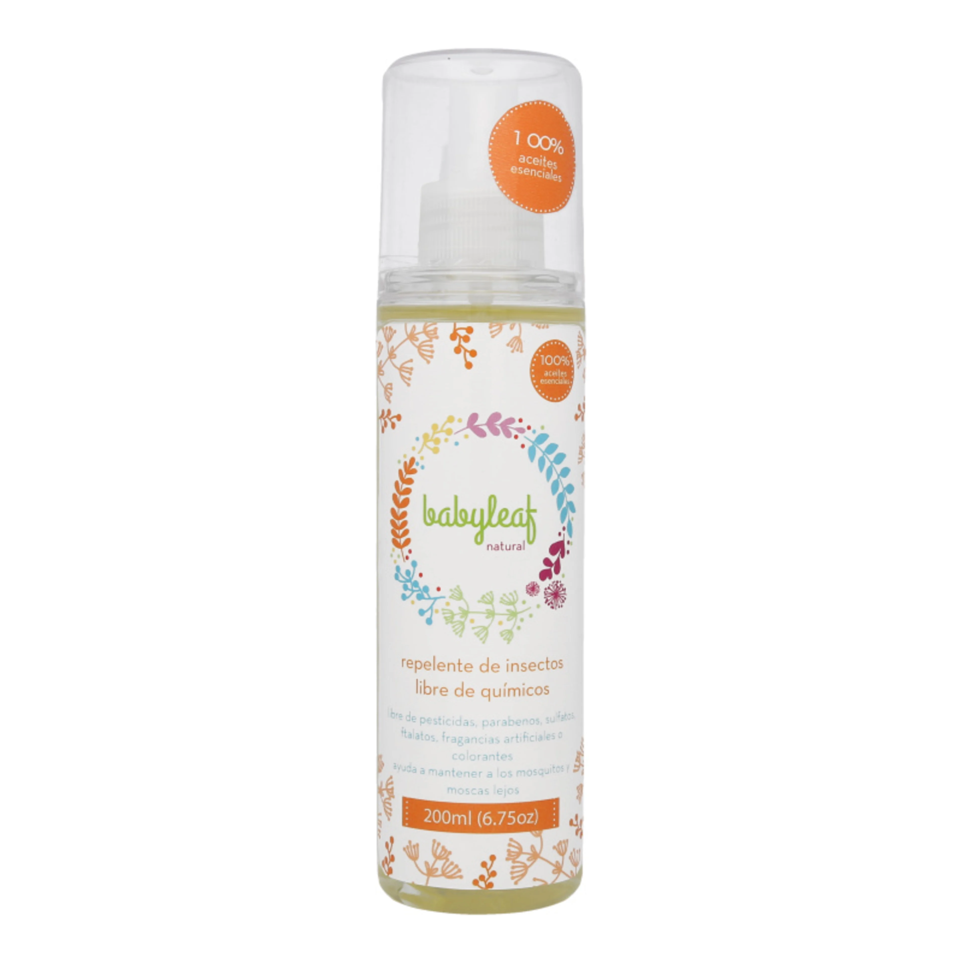 Babyleaf natural repelente de insectos libre de químicos 100% aceites escenciales 200 ml botella