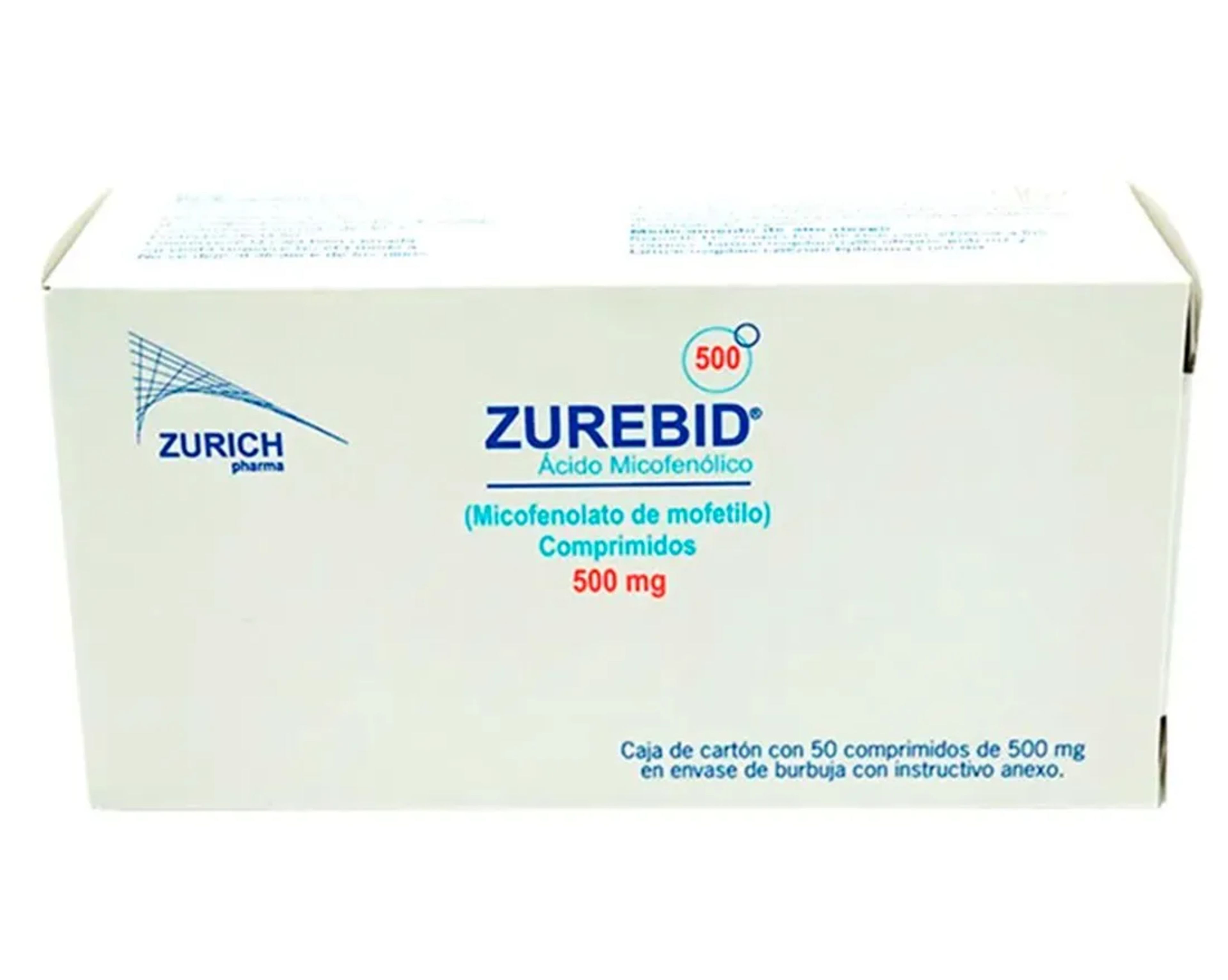 Zurebid 500 Mg Con 50 Comprimidos