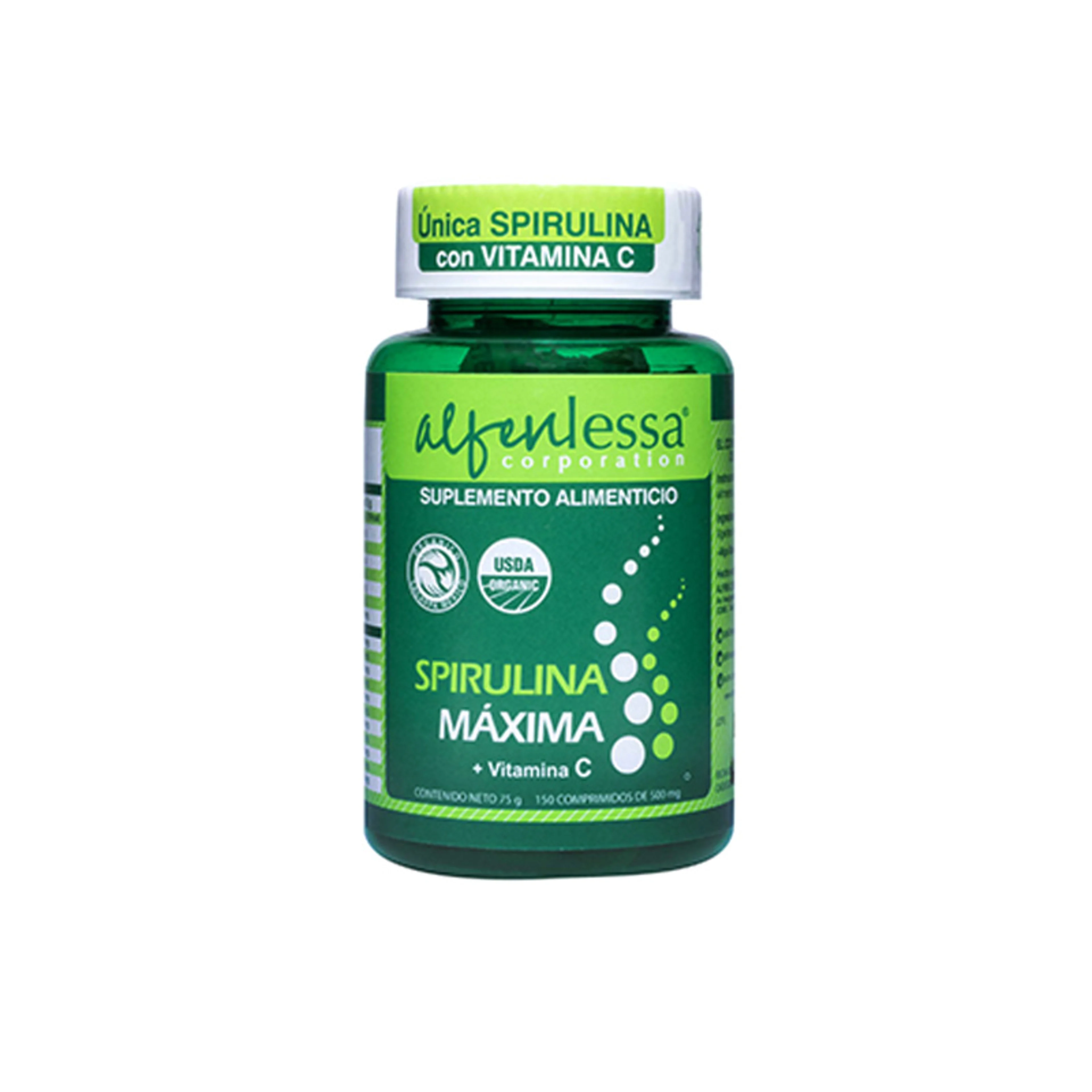 Alfenlessa spirulina máxima + vitamina c 150 tabletas frasco