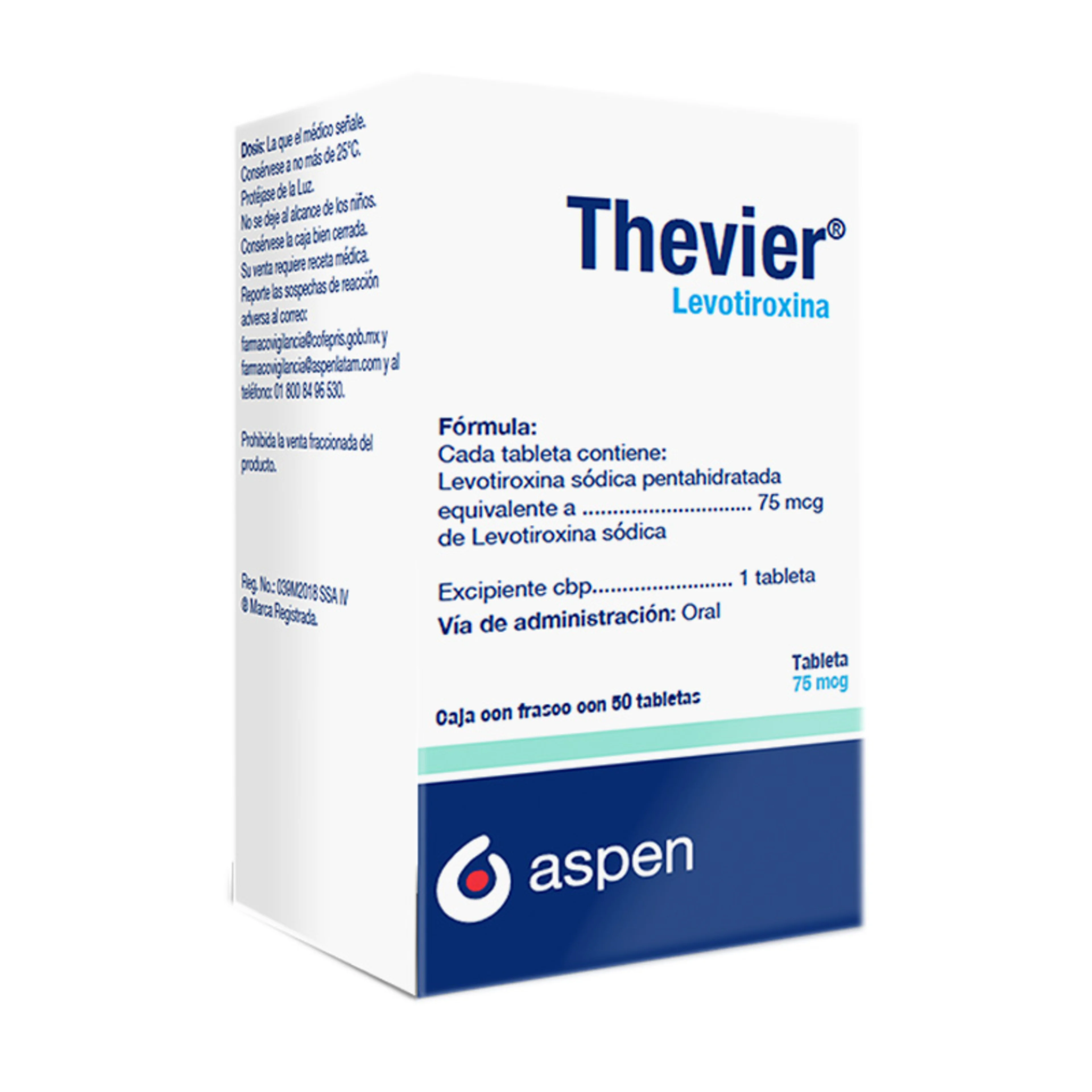 Thevier 75 Mcg Con 50 Tabletas
