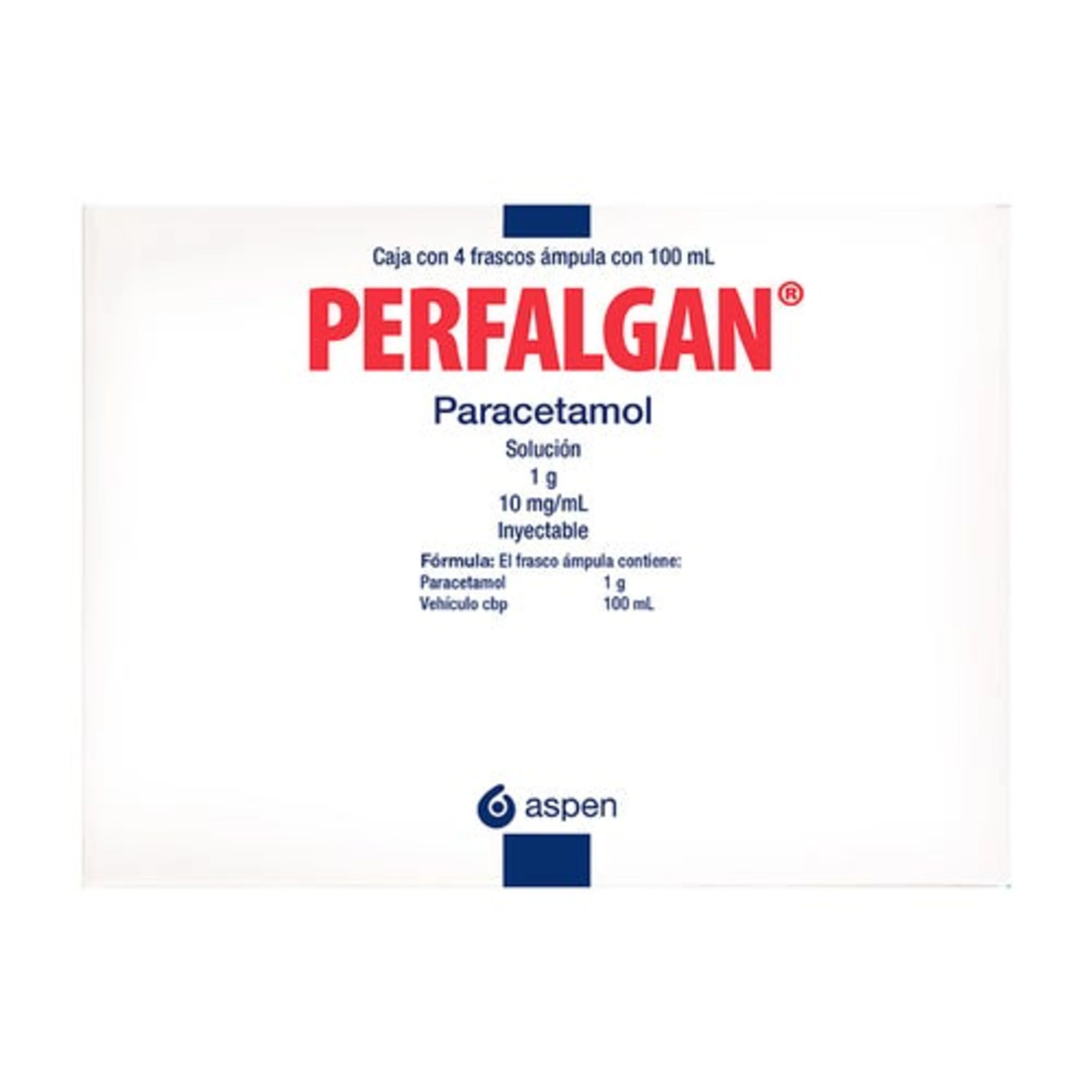 Perfalgan 1 G Solución Inyectable 4 Cajas De 100 Ml