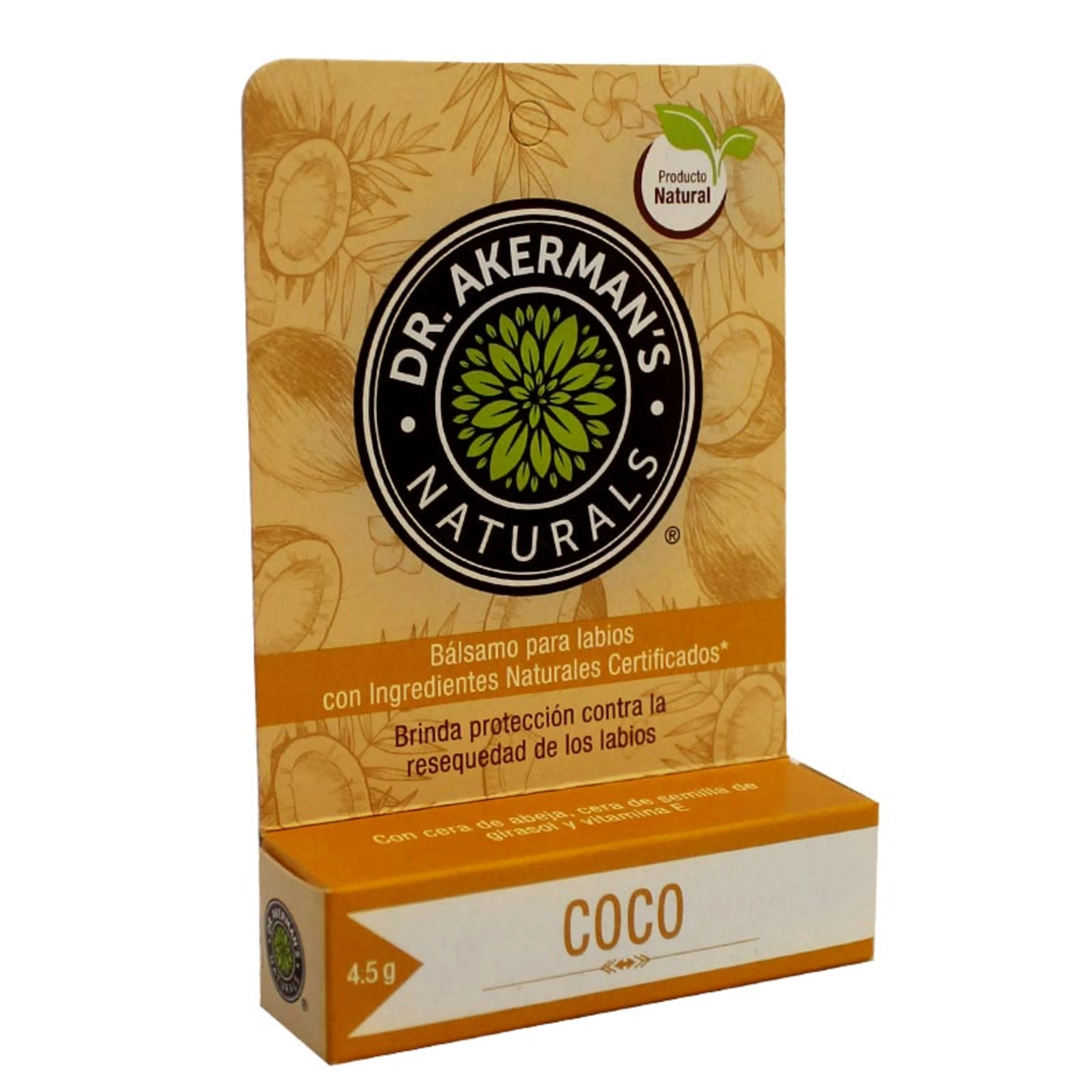 Dr. Akerman’S Naturals Balsamo Para Labios Con Manteca De Karité Y Aceite De Coco Sabor Coco 4.5 G Stick