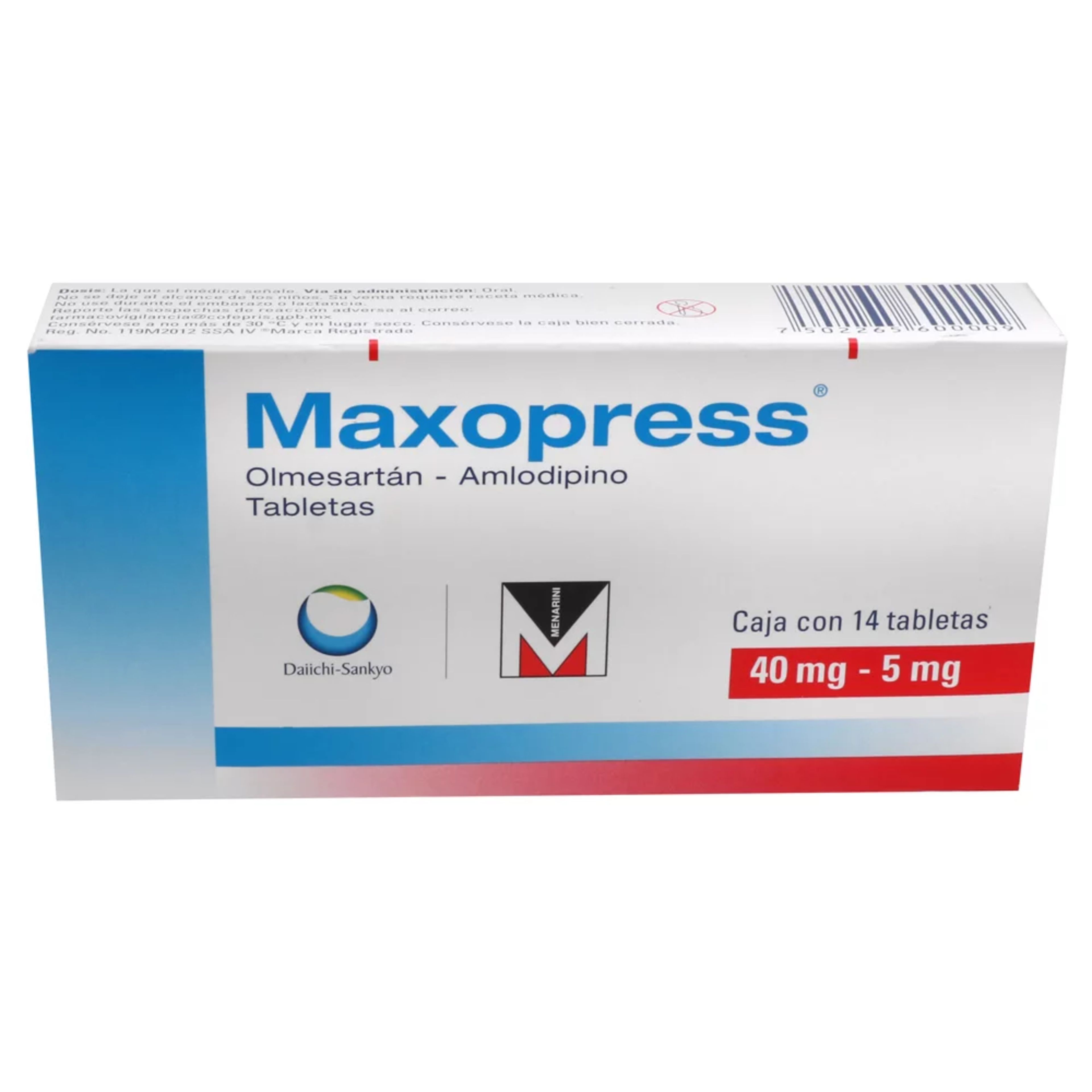 Maxopress 40/5 Mg Con 14 Tabletas