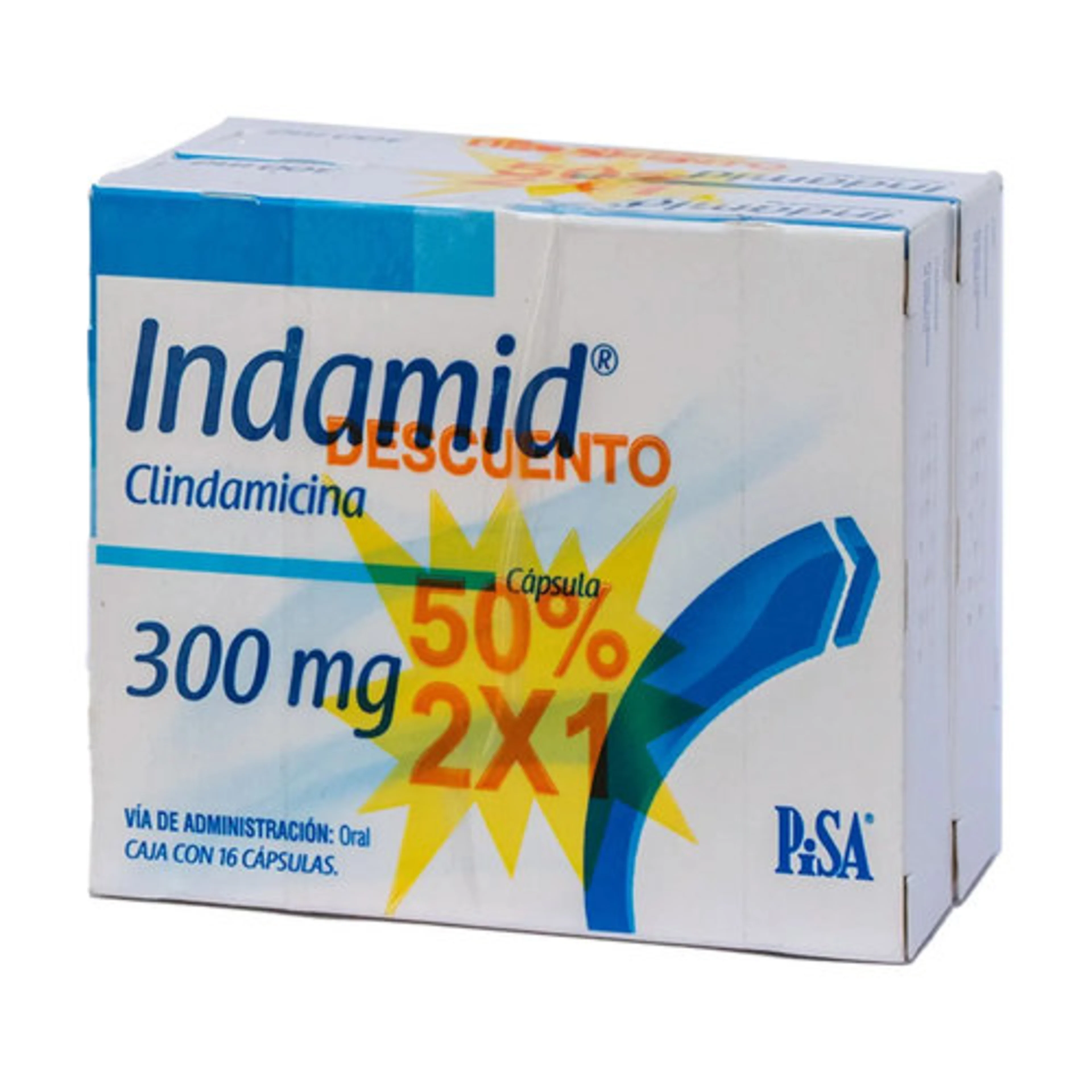 Indamid Clindamicina 300 Mg Con 16 Cápsulas