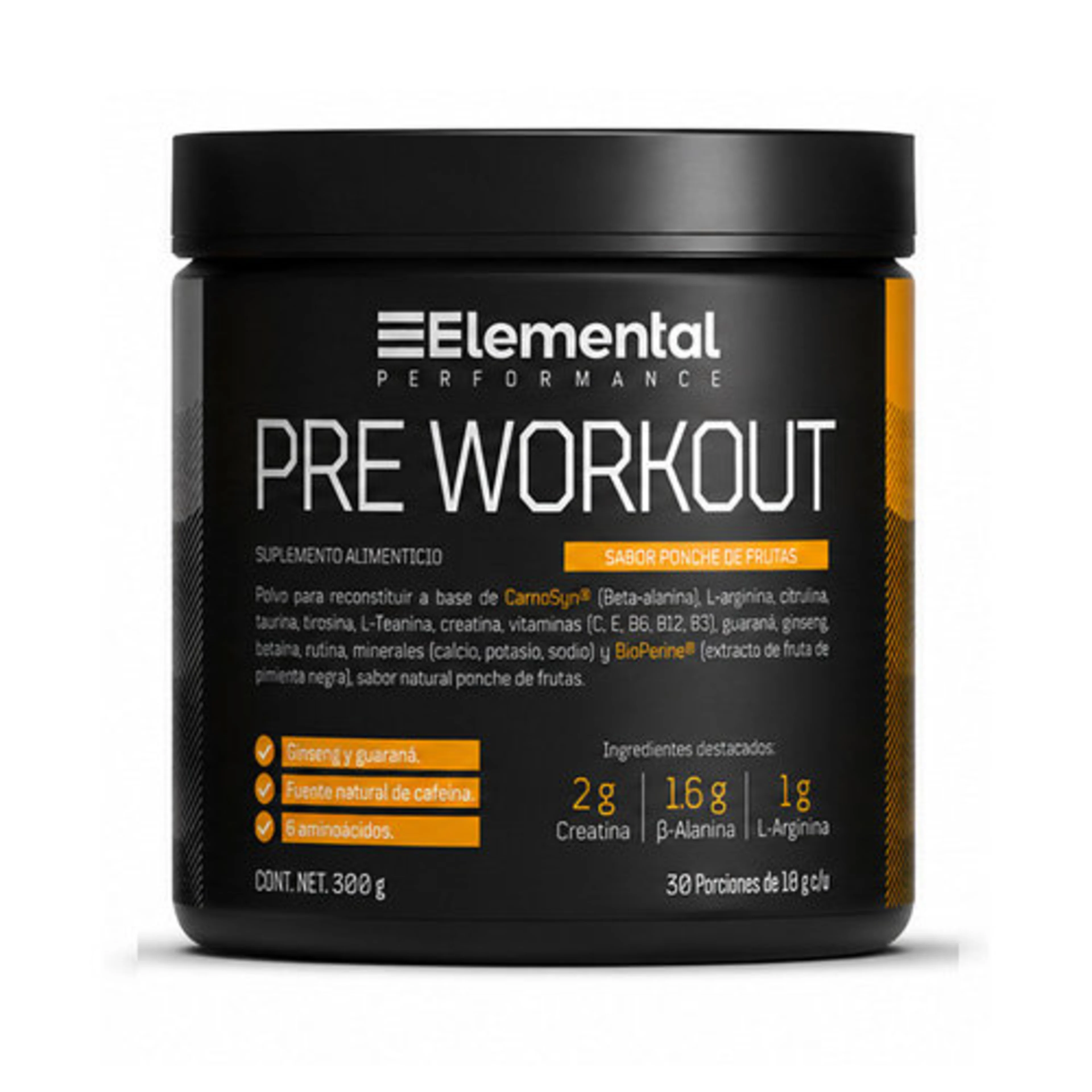 Pre-Workout Sabor Ponche De Frutas 300 Gr