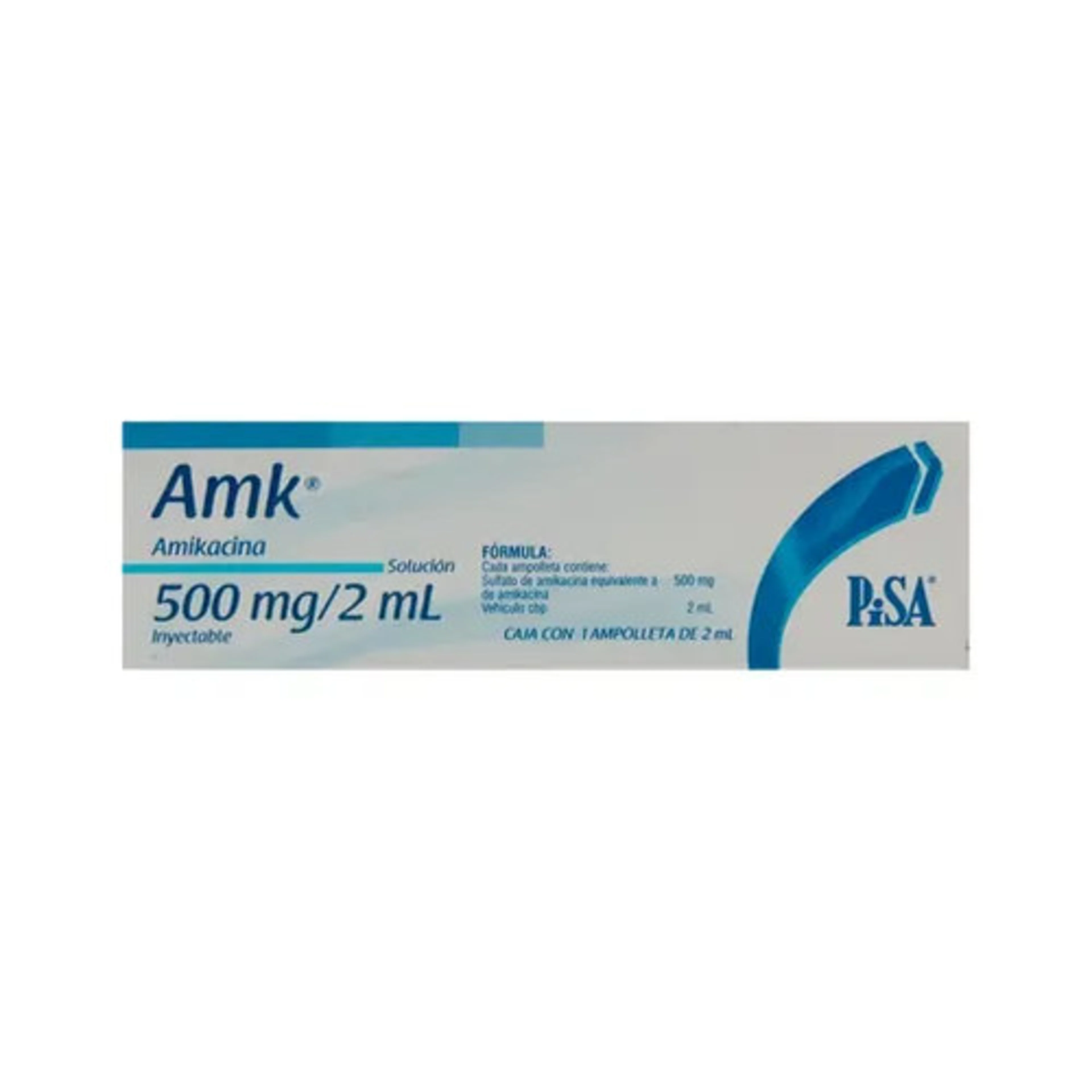 Amk Amikacina 500 Mg Con 1 Ampolleta De 2 Ml