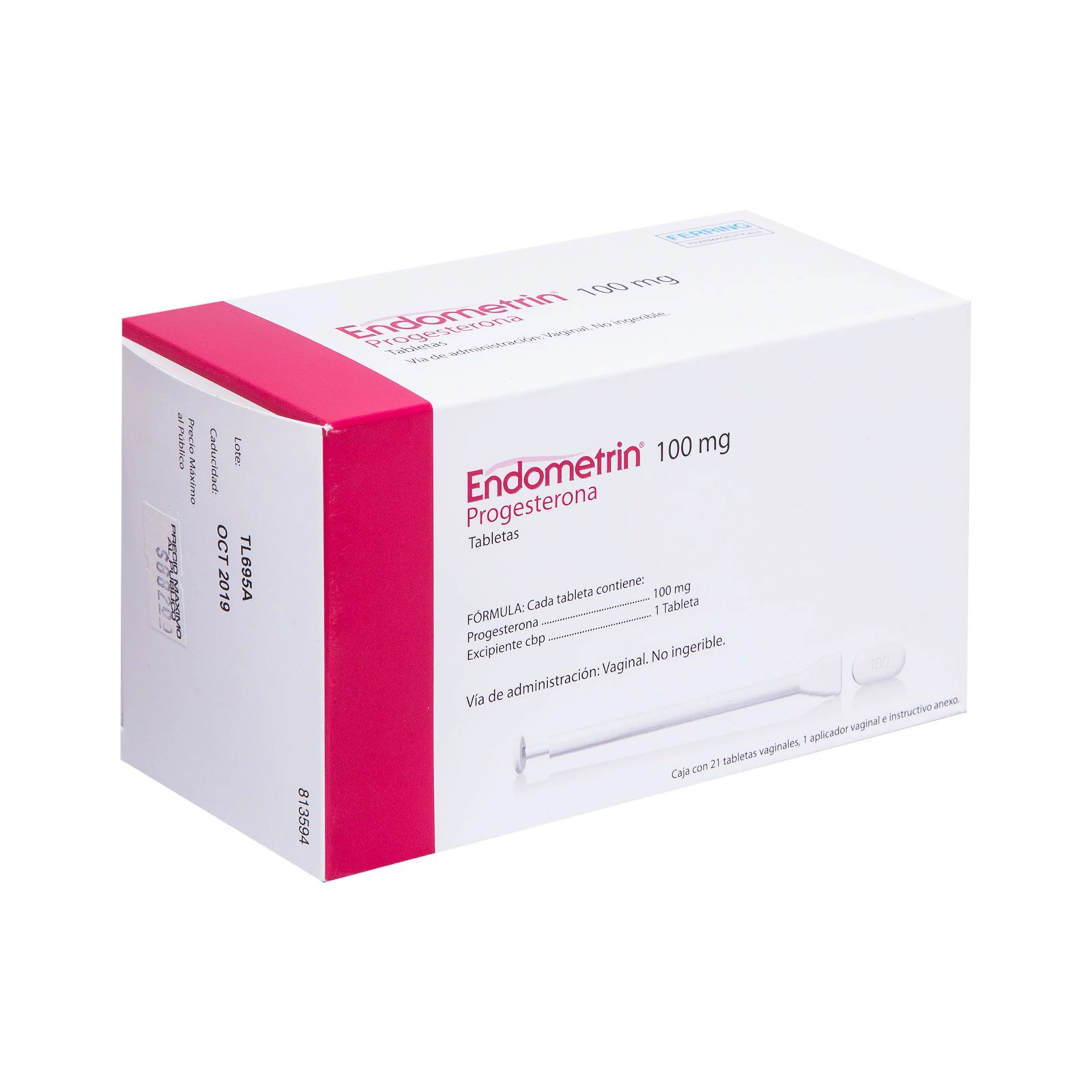 Endometrin 100 Mg Con 21 Tabletas Vaginales