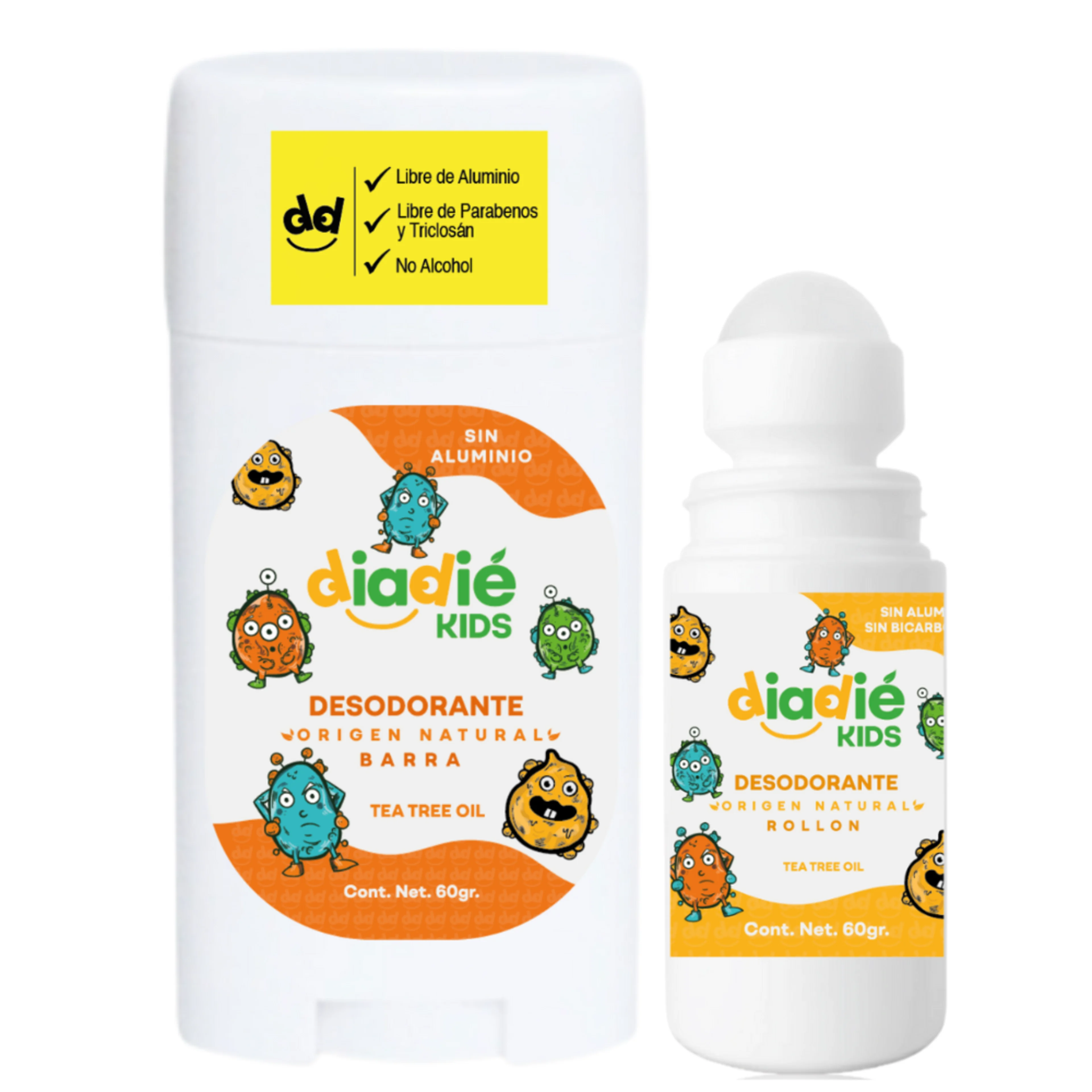 Diadié Kids Pack Desodorante En Barra + Roll On Para Niños