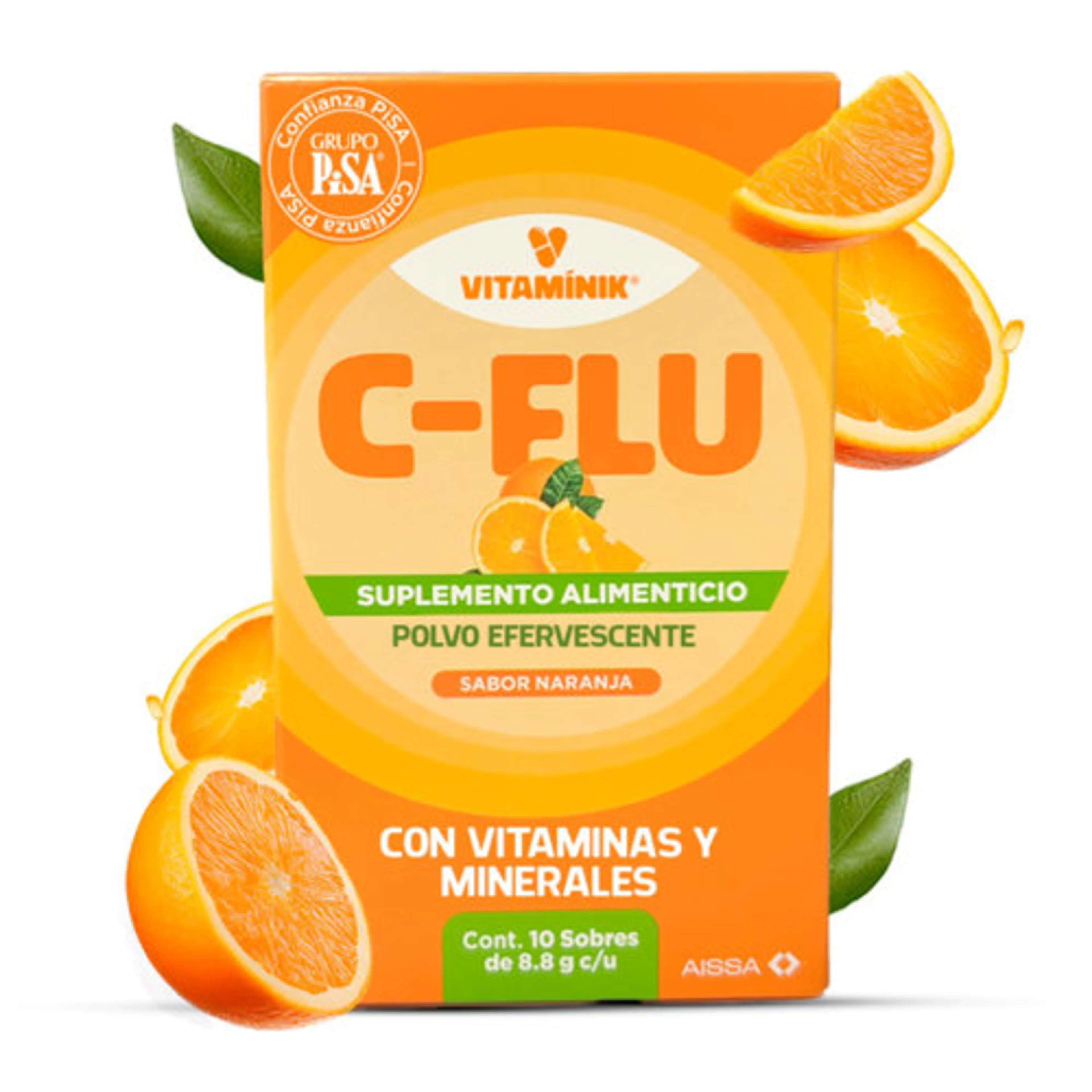 C-Flu Vitamina C Sabor Naranja Con 10 Sobres