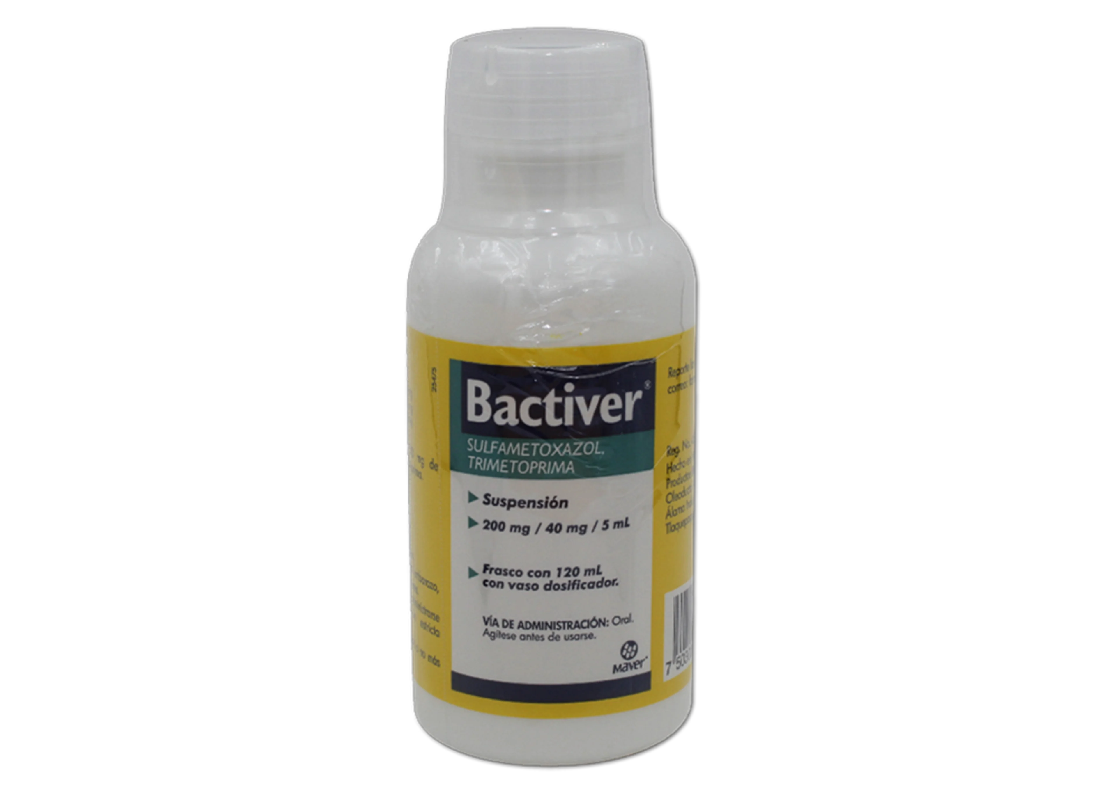 Bactiver Sulfametoxazol Trimetoprima 200/40 Mg Suspensión Con 120 Ml