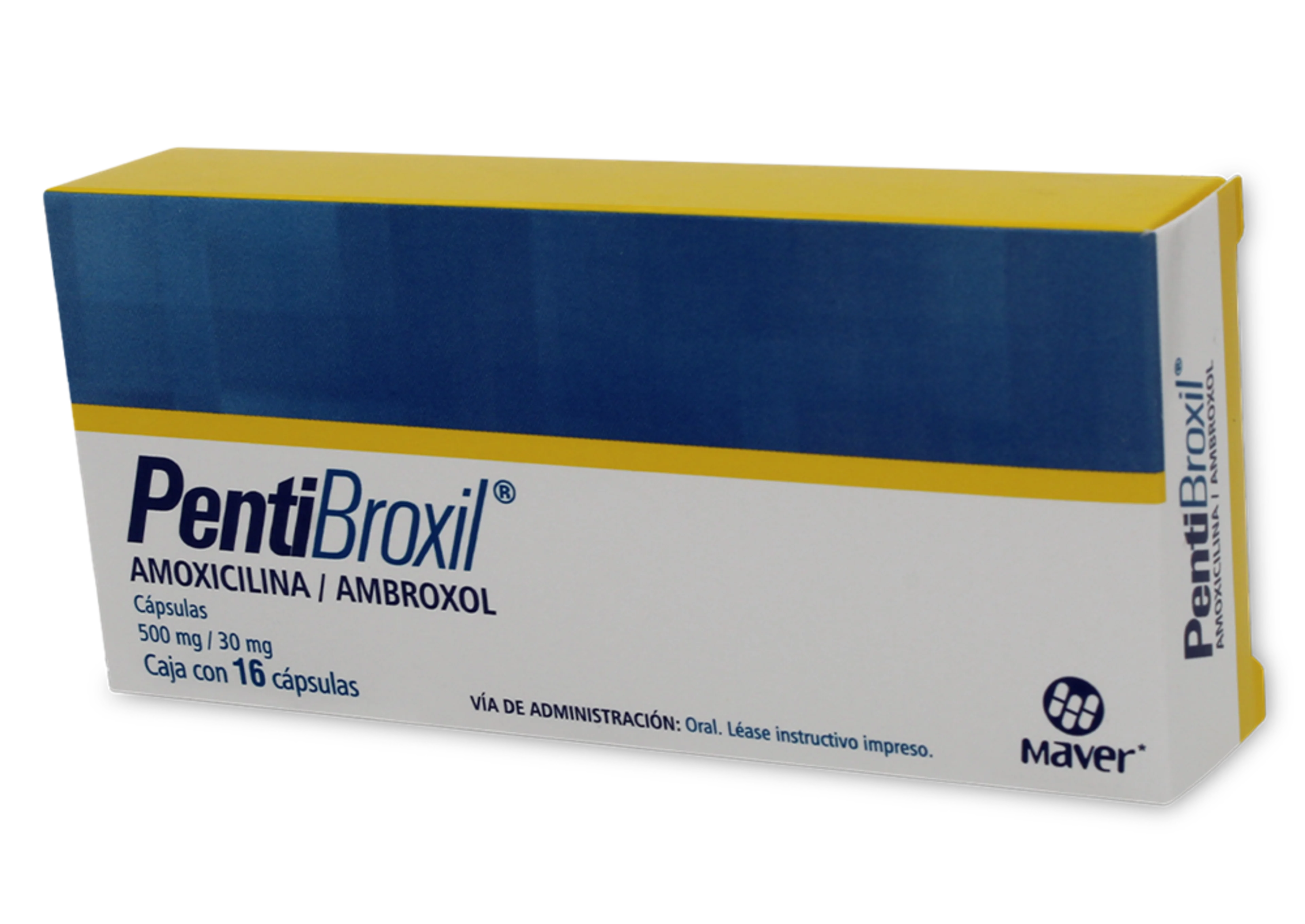 Pentibroxil Ambroxol Amoxicilina 500/30 Mg Con 16 Cápsulas