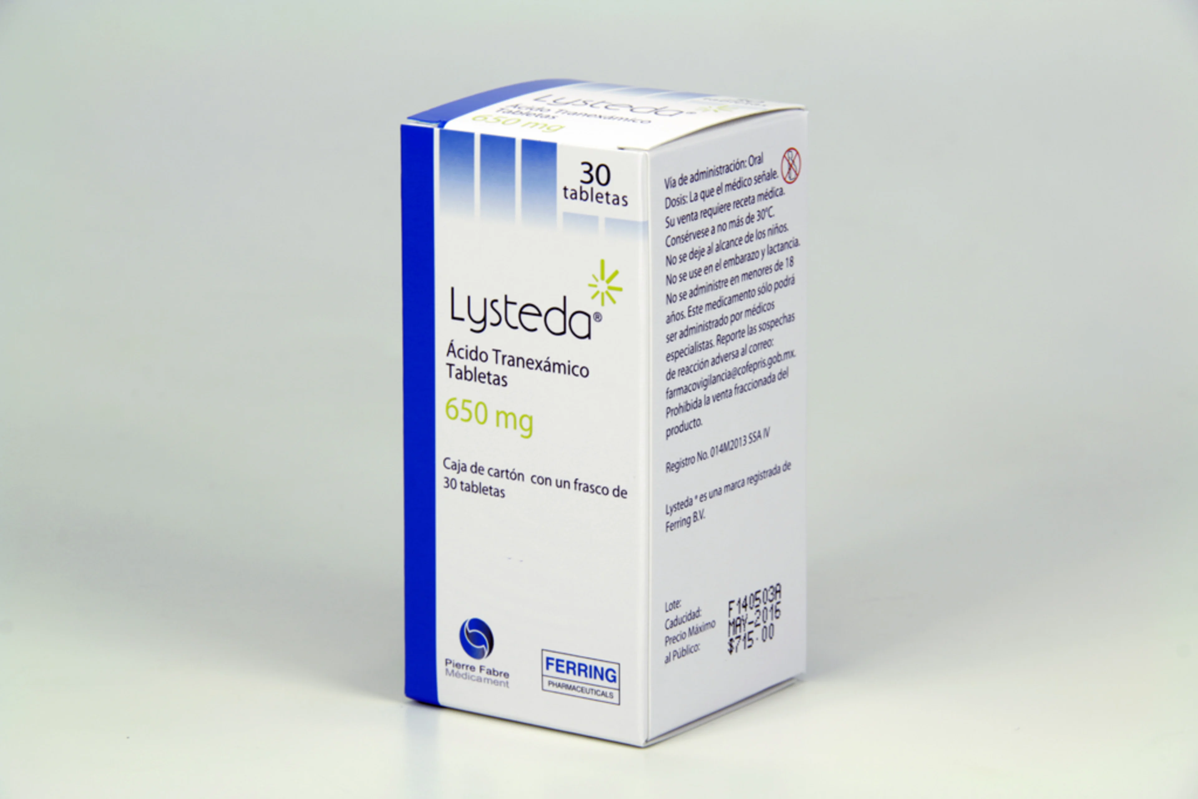 Lysteda 650 Mg Con 30 Tabletas