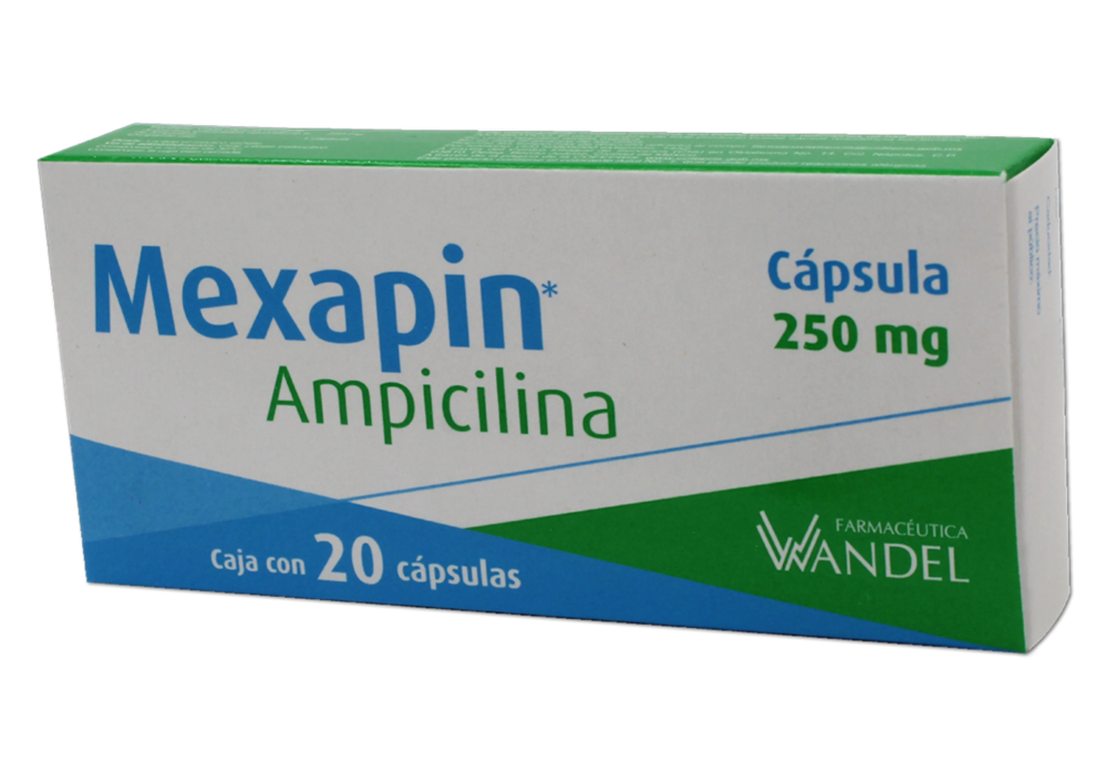 Mexapin Ampicilina 250 Mg Con 20 Cápsulas