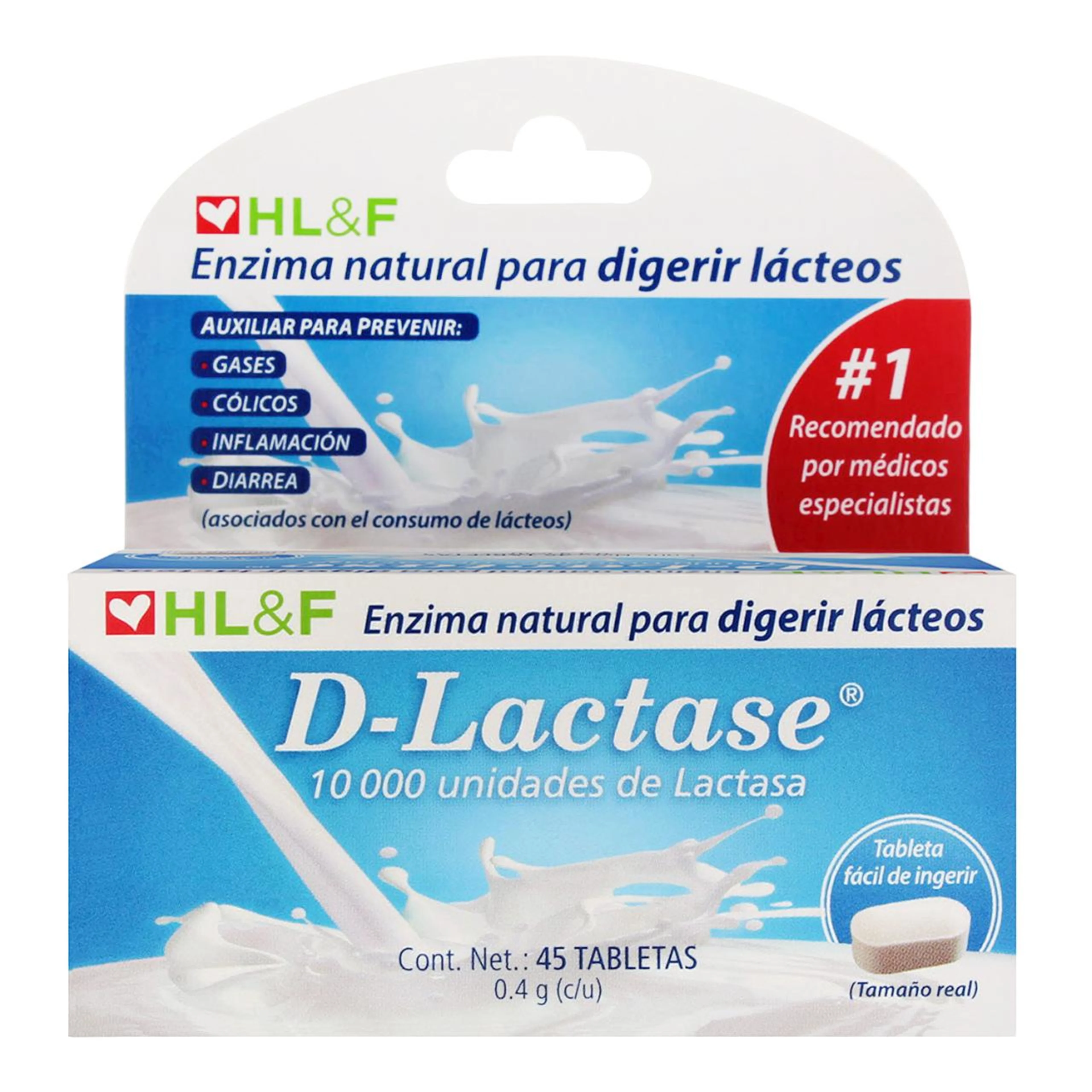 D-Lactase Enzima Natural Para Digerir Lácteos Con 45 Tabletas