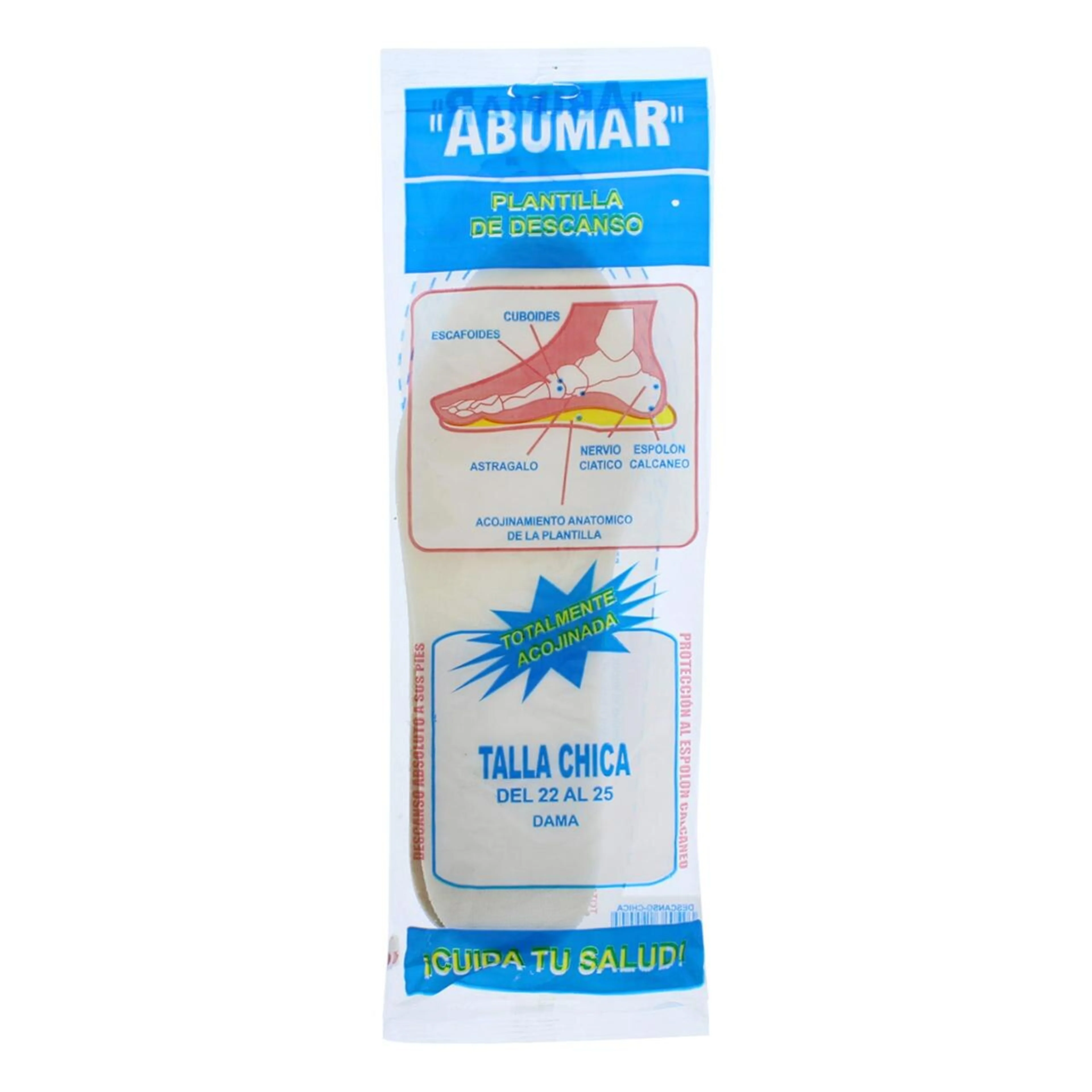 Plantilla de descanso abumar para dama talla ch 1 par.