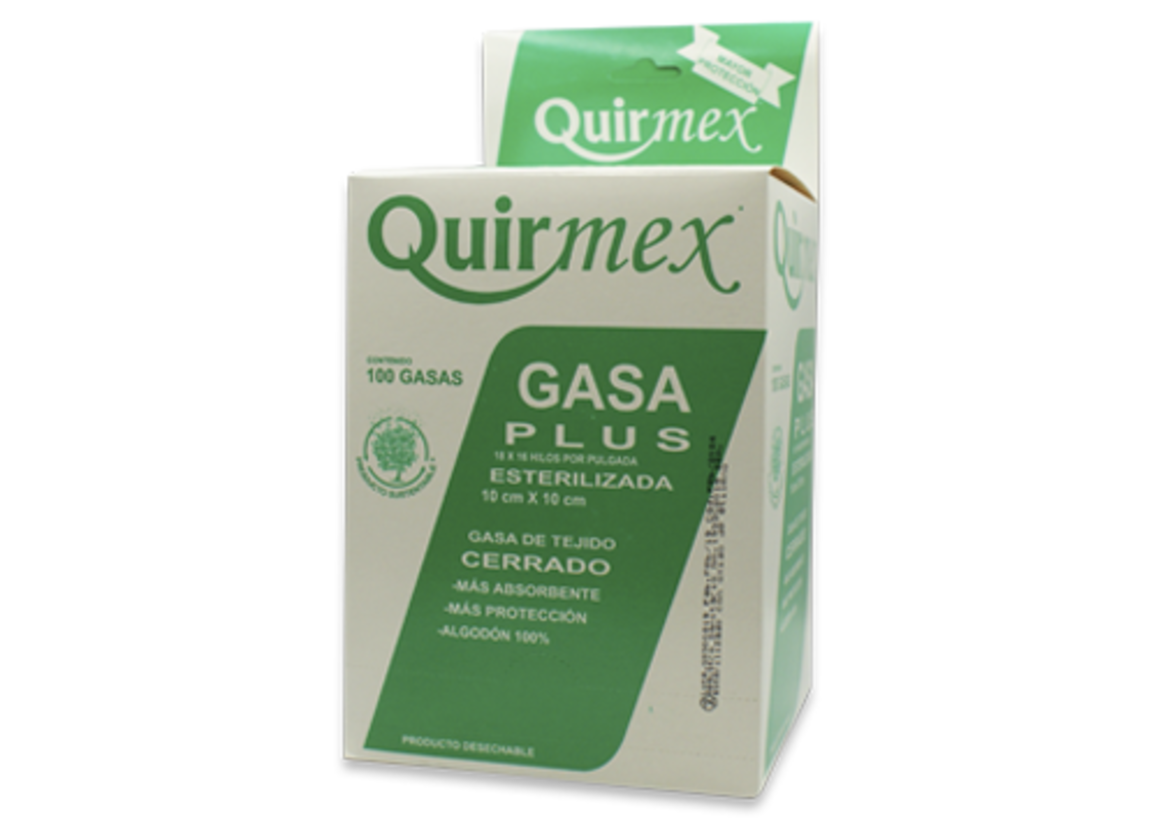 Quirmex Gasa Plus Esterilizada 10X10Cm 100 Gasas