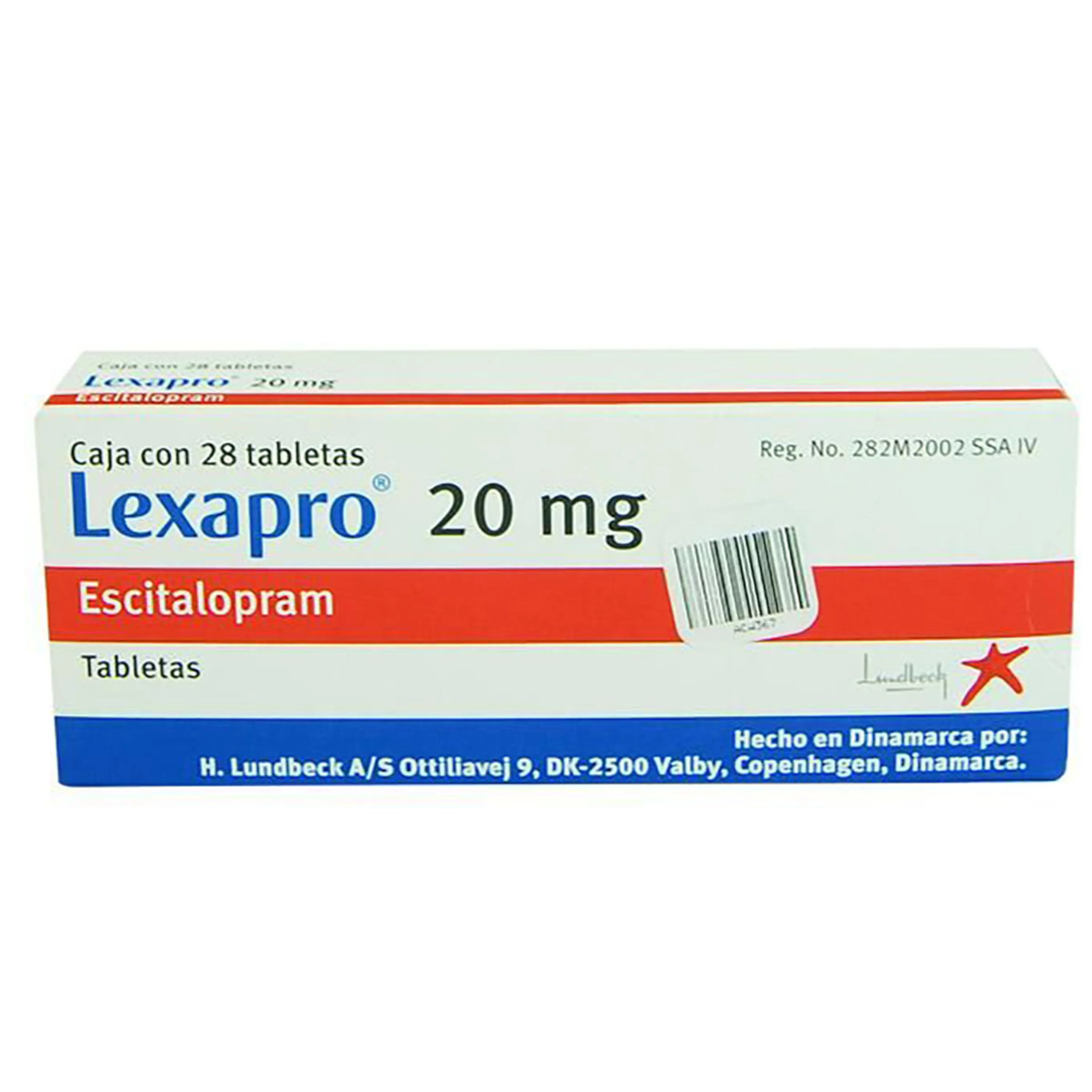 Lexapro 20 Mg Con 28 Tabletas