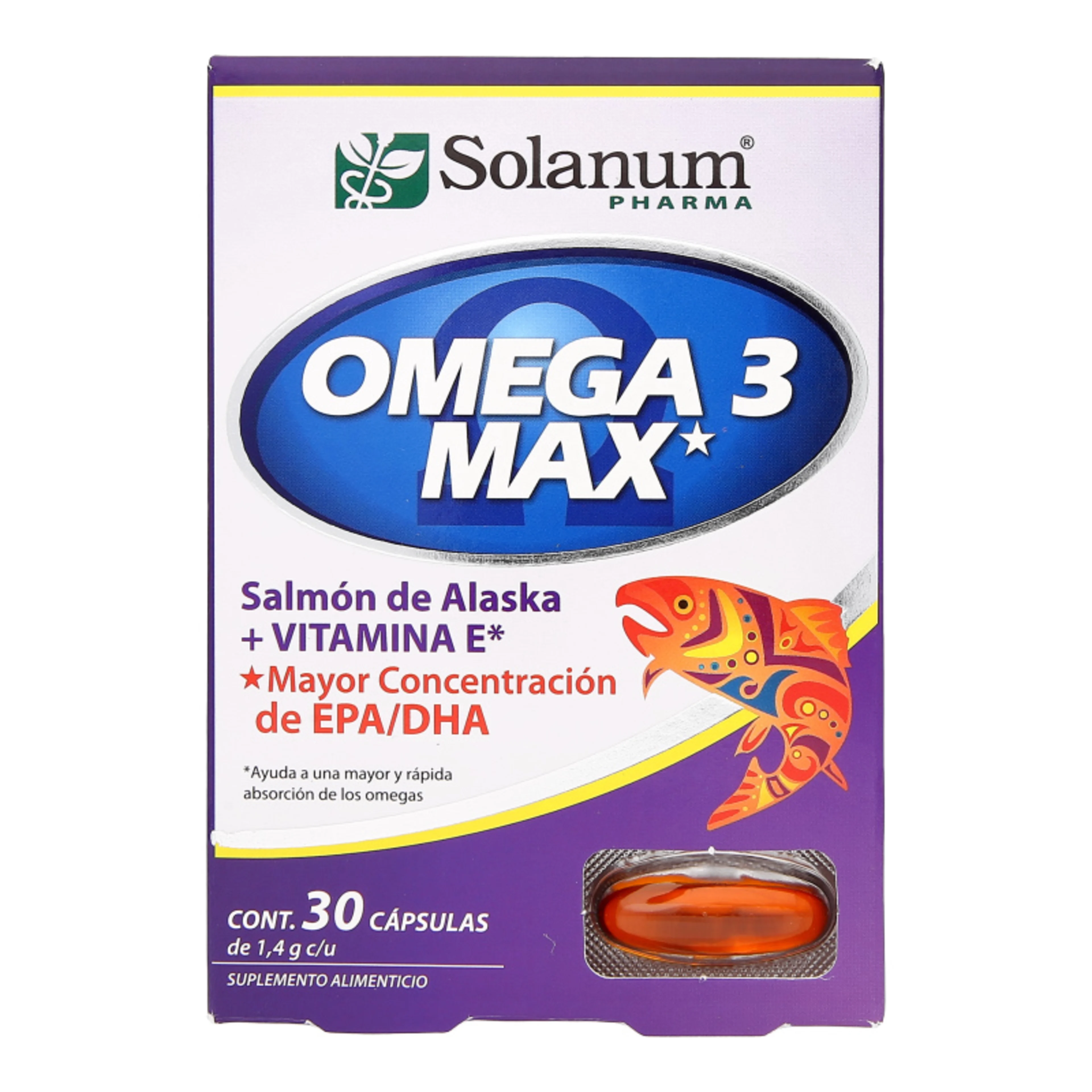 Solanum Omega 3 Max con 30 Cápsulas