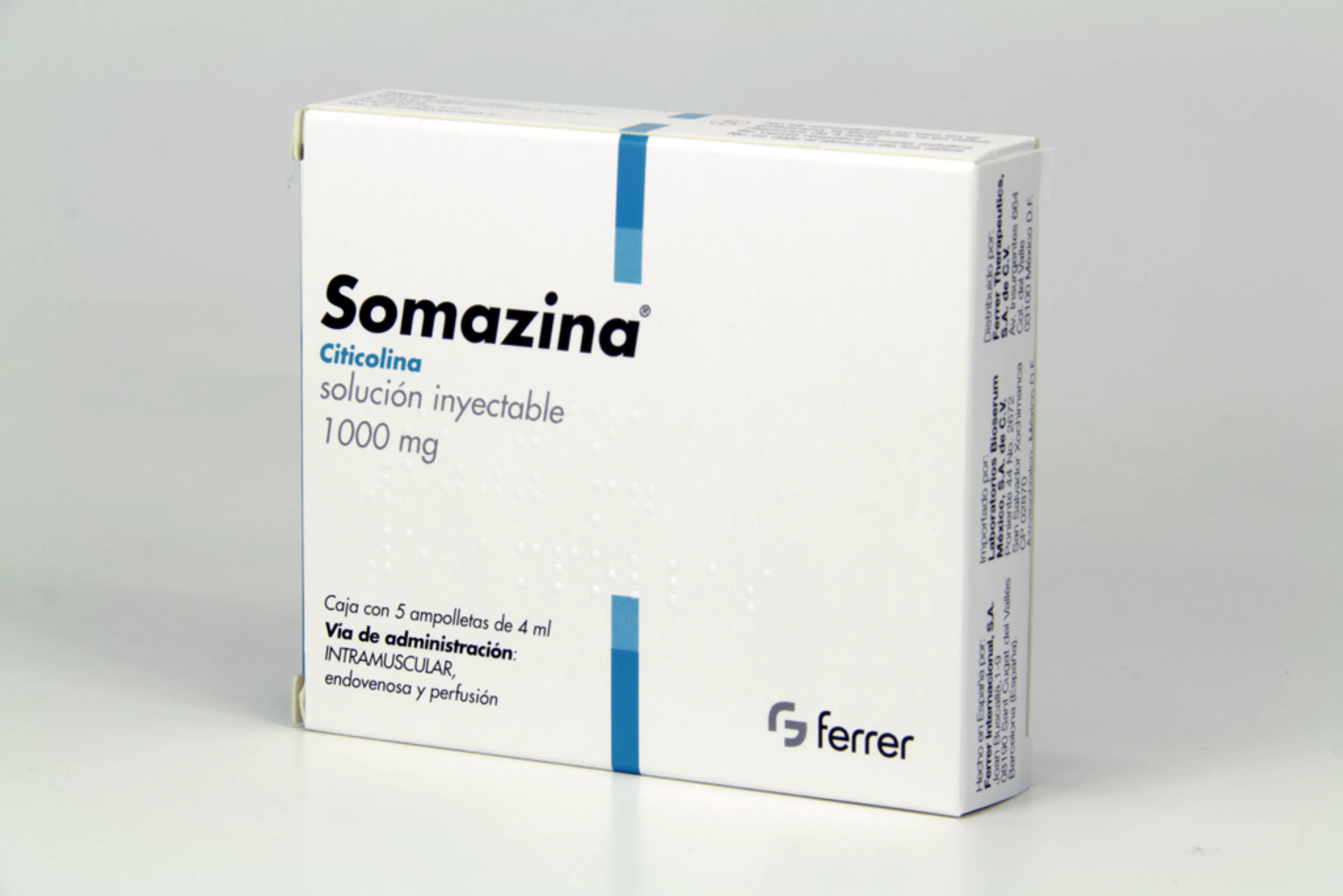 Somazina 1000 Mg Con 5 Ampolletas De 4 Ml