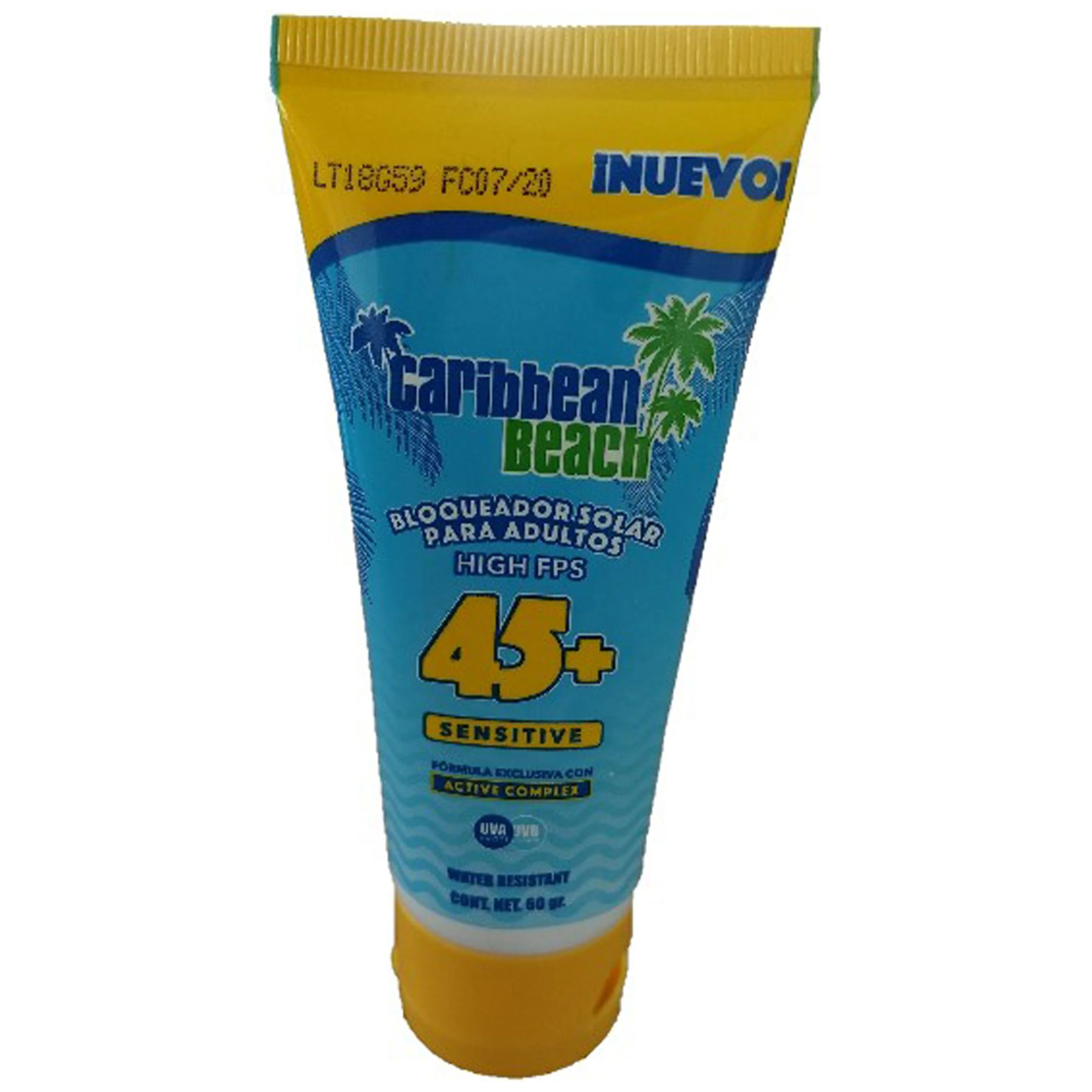 Bloqueador solar caribbean beach adultos 60 gr fps 45