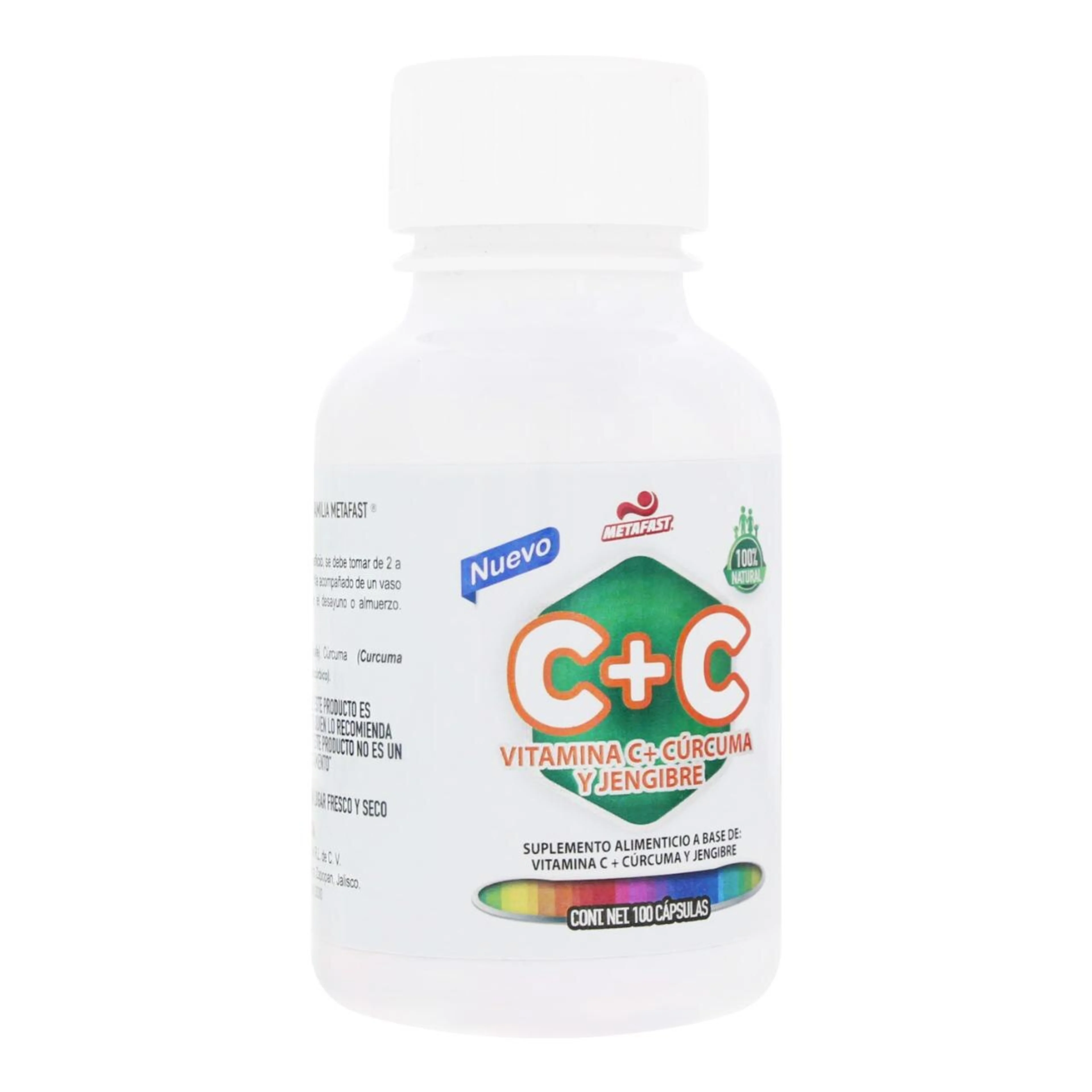 Metafast c+c cúrcuma vitamina c y jengibre 100 cápsulas