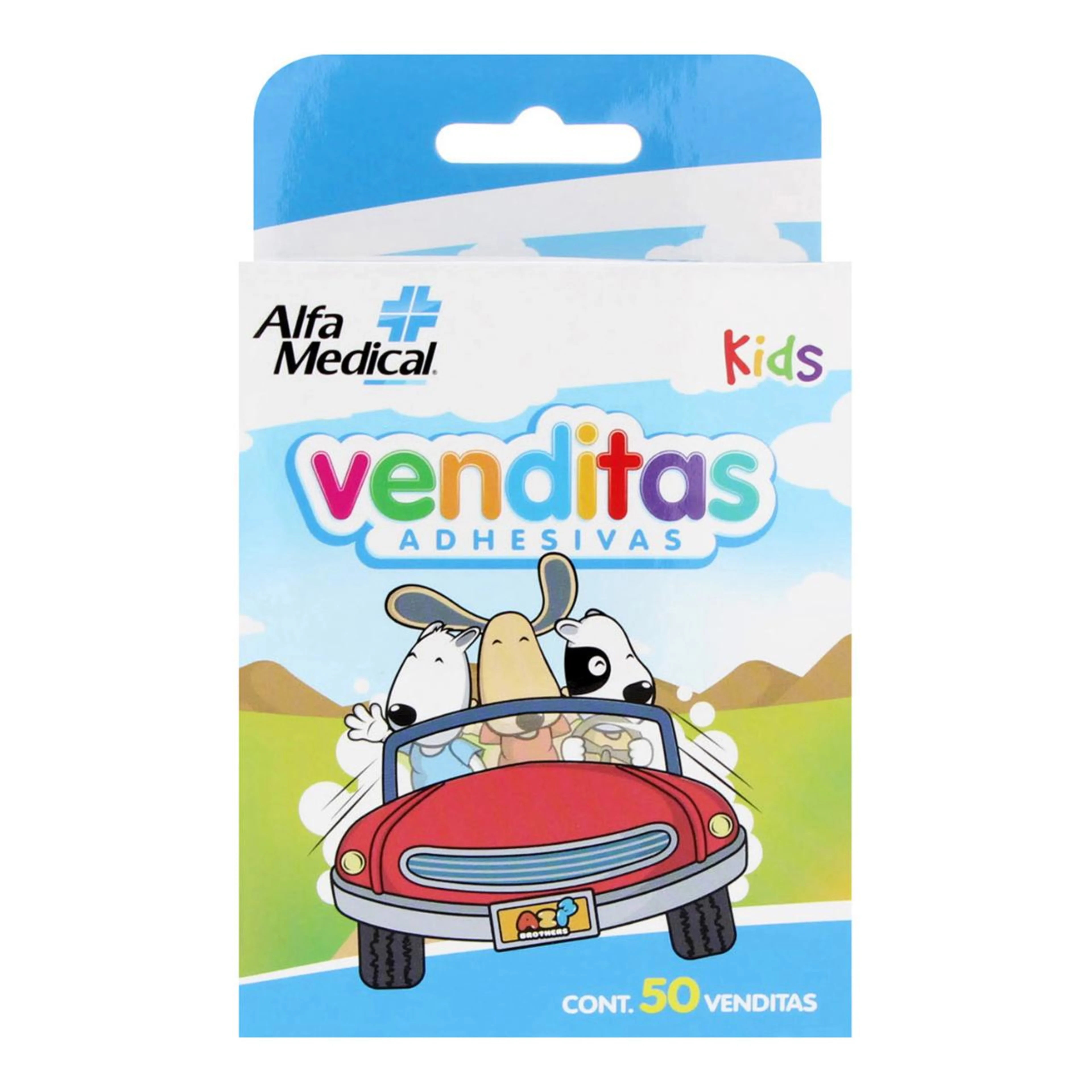 Vendita adhesiva alfa medical kids 50 pzas. color azul