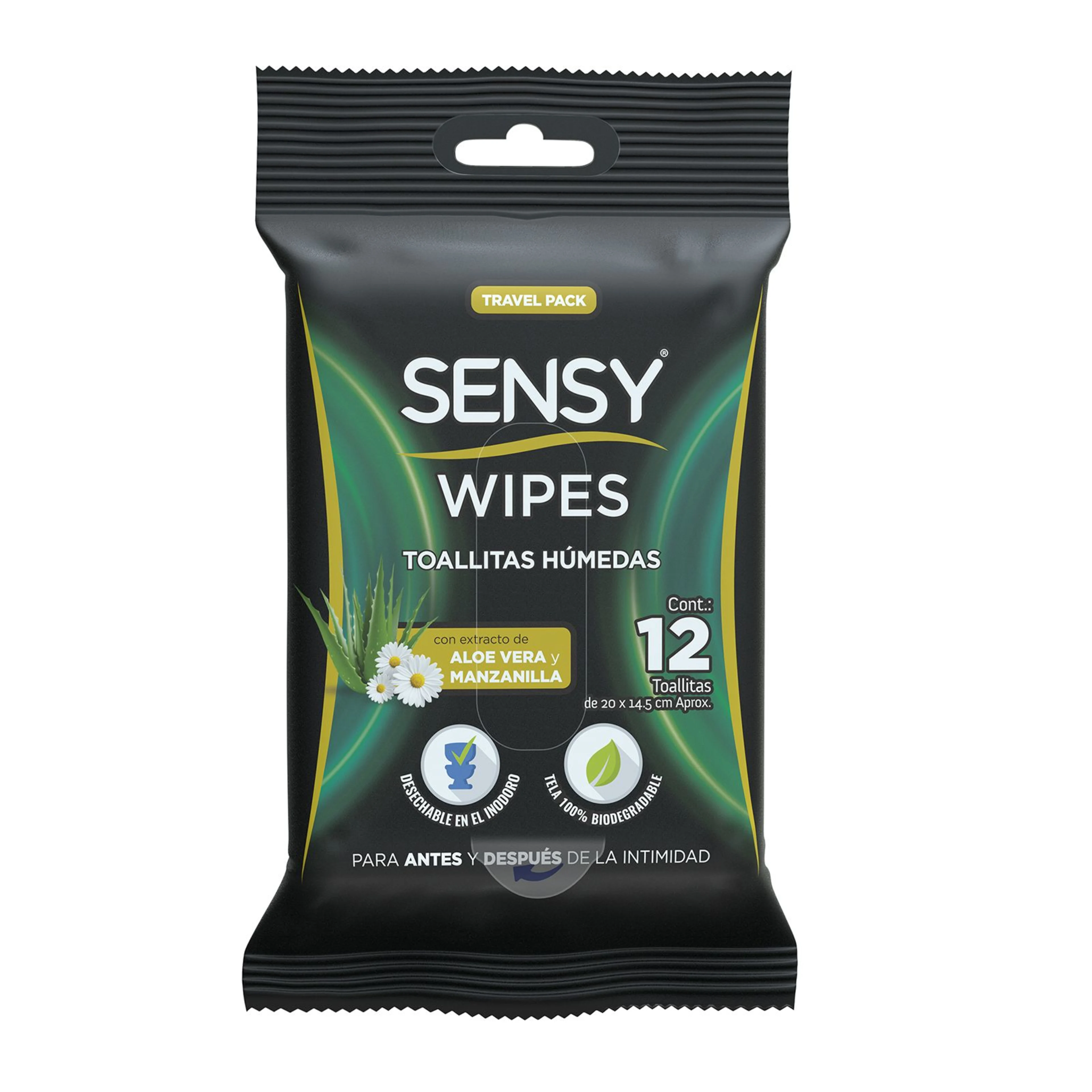 Sensy wipes toallitas humedas 100% biodegradab