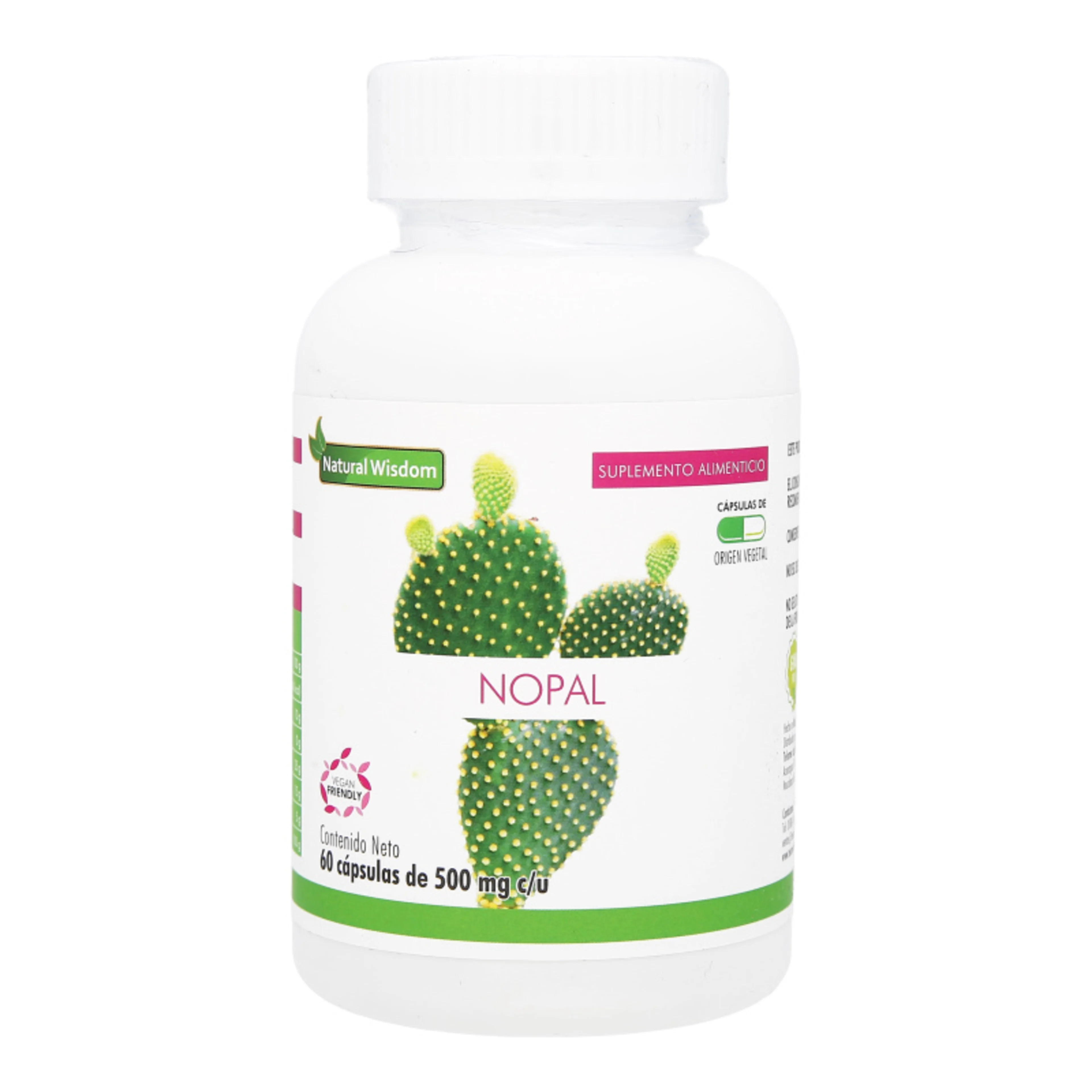 Natural wisdom nopal 60 cápsulas bote nopal 100 g