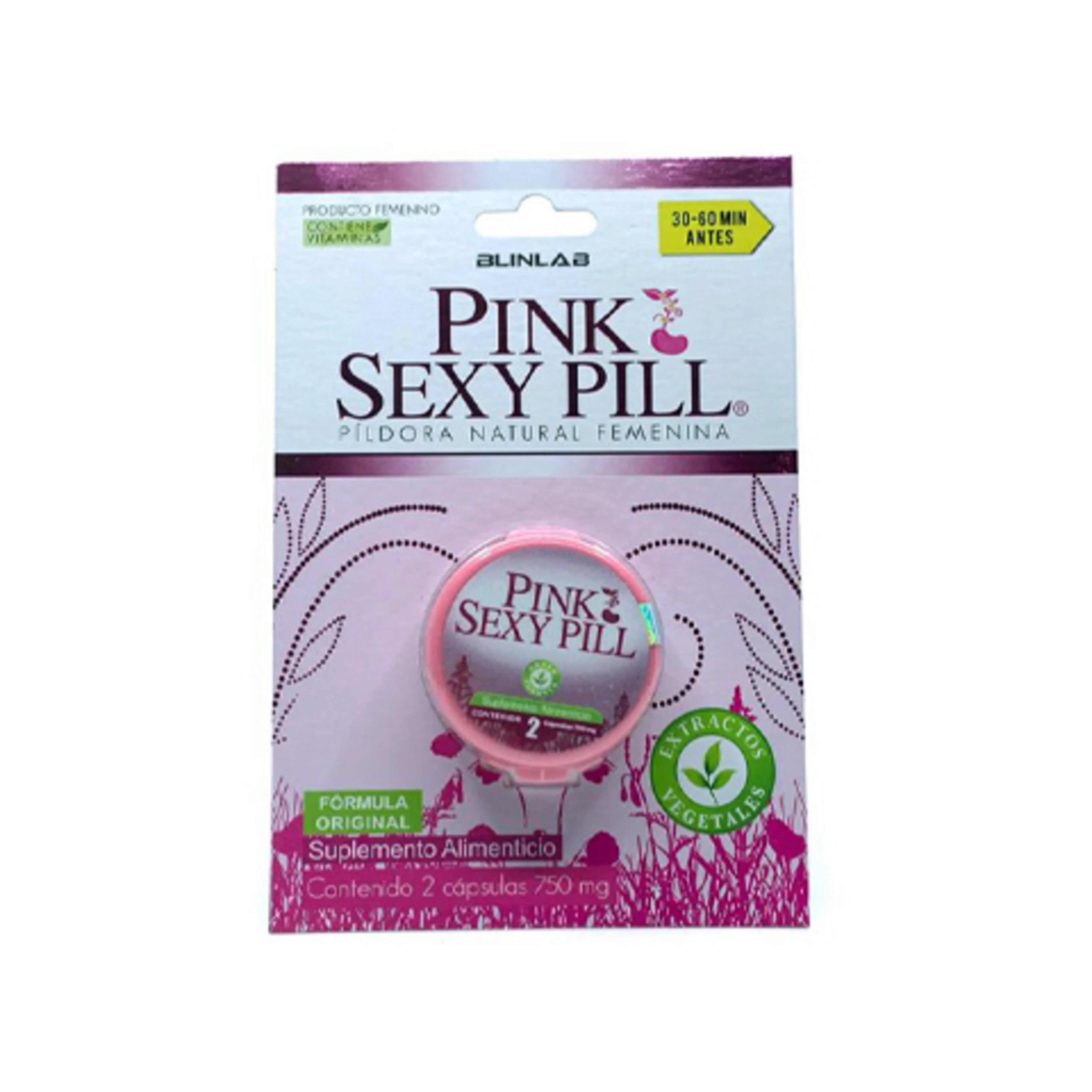 Pink sex pill 750 m g. oral 2 cápsulas