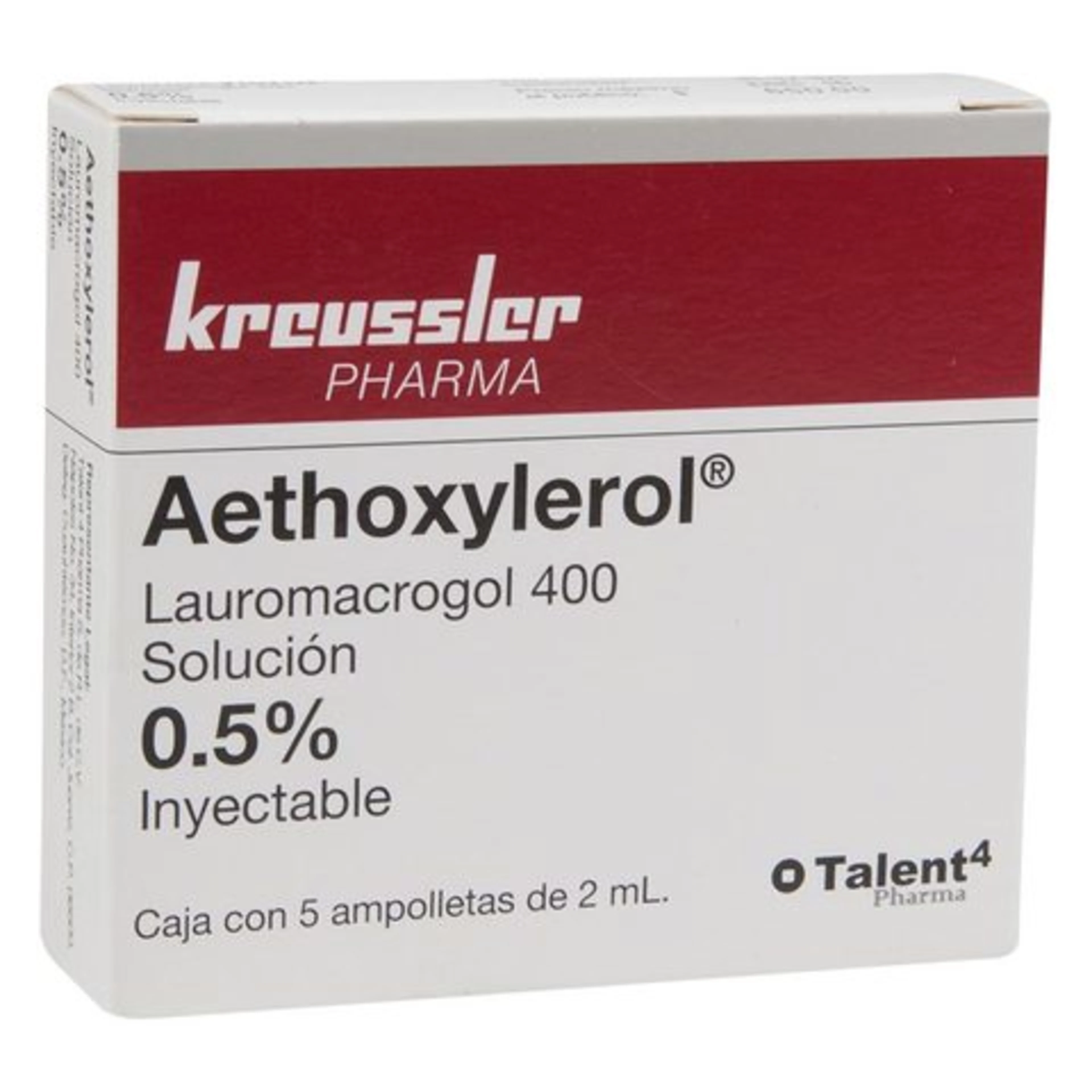 Aethoxylerol polidocanol 20 mg con 5 solución inyectable