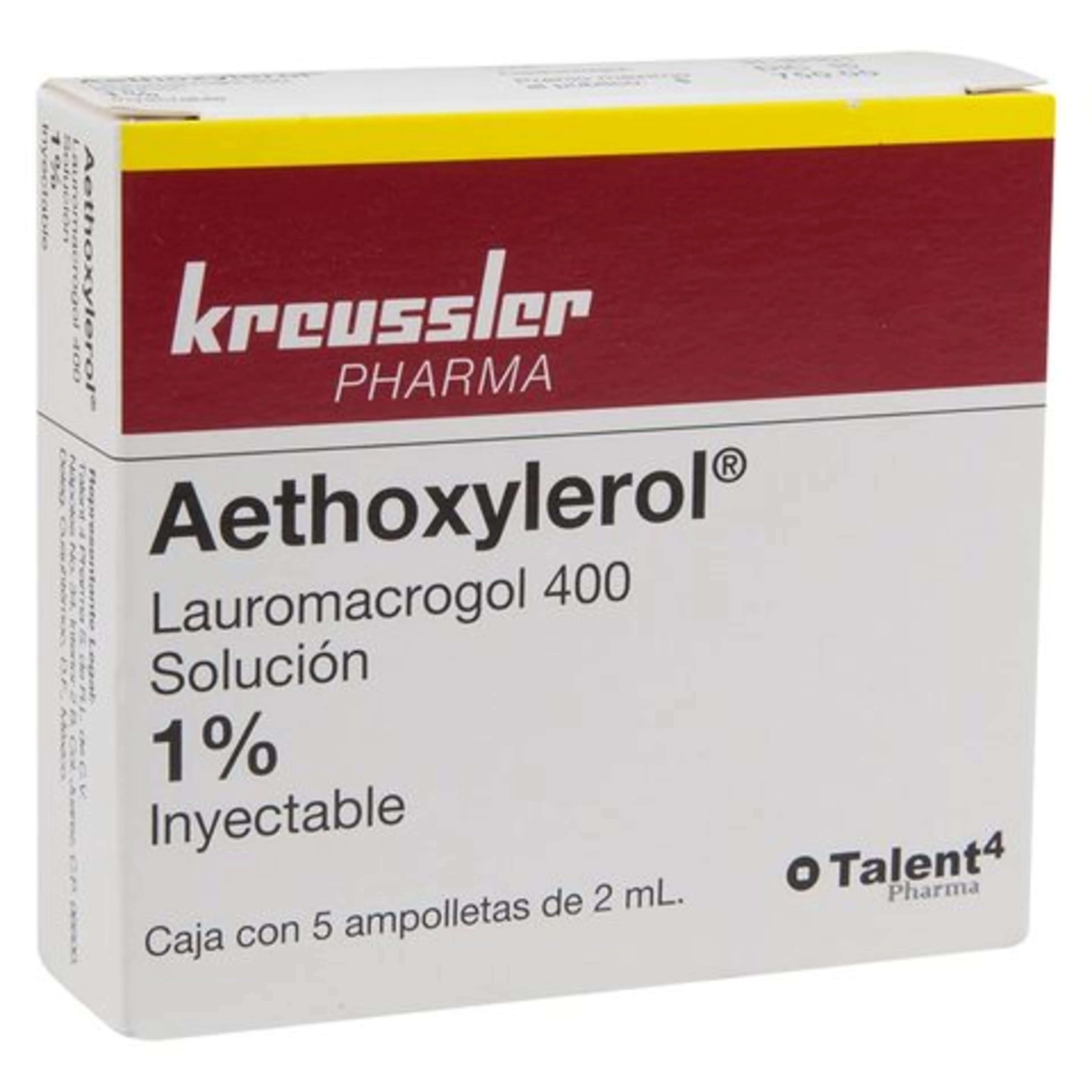 Aethoxylerol polidocanol 400 mg 20 con 5 solución inyectable