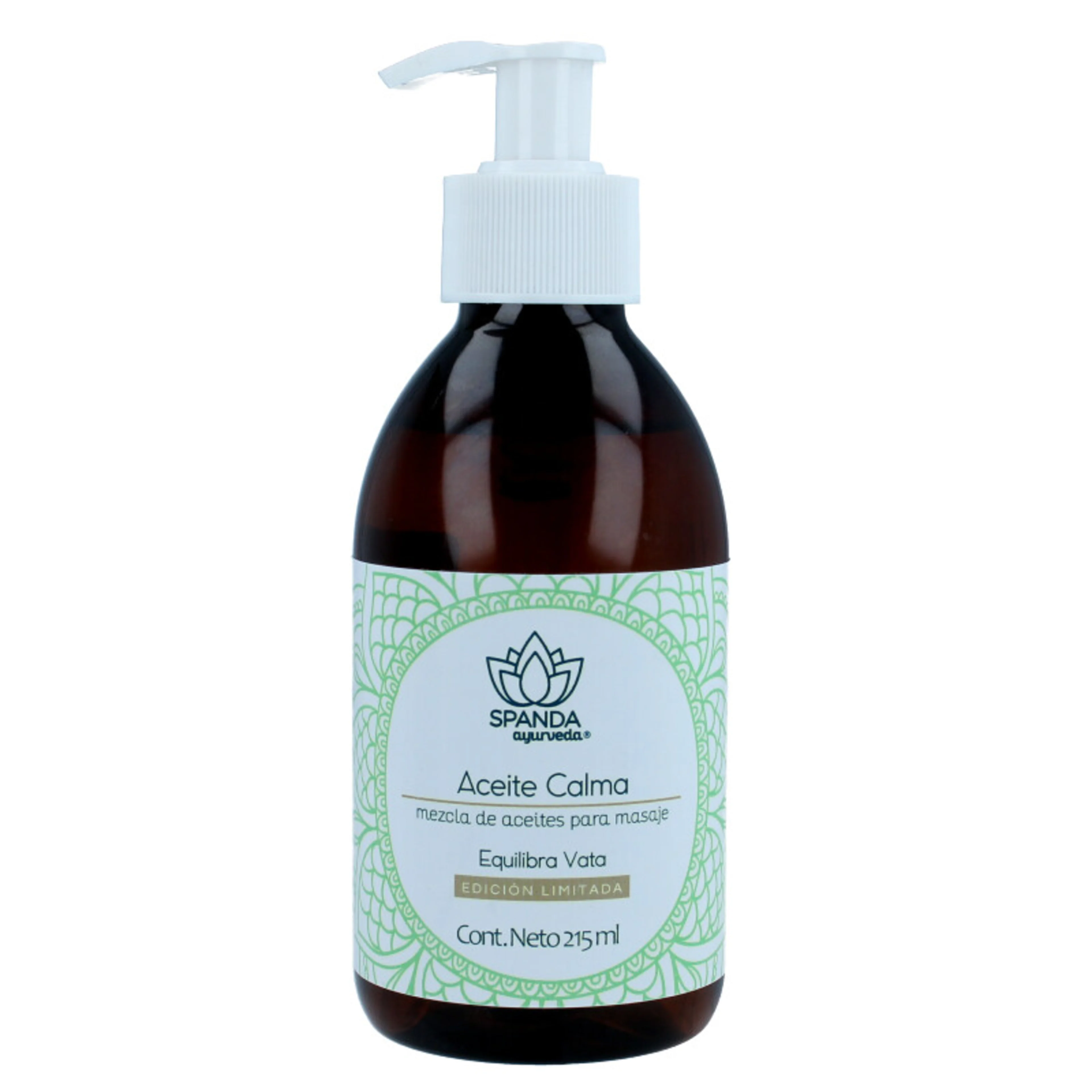 Spanda aceite calma para masaje con melissa naranja lavanda y menta equilibra vata 215 ml botella