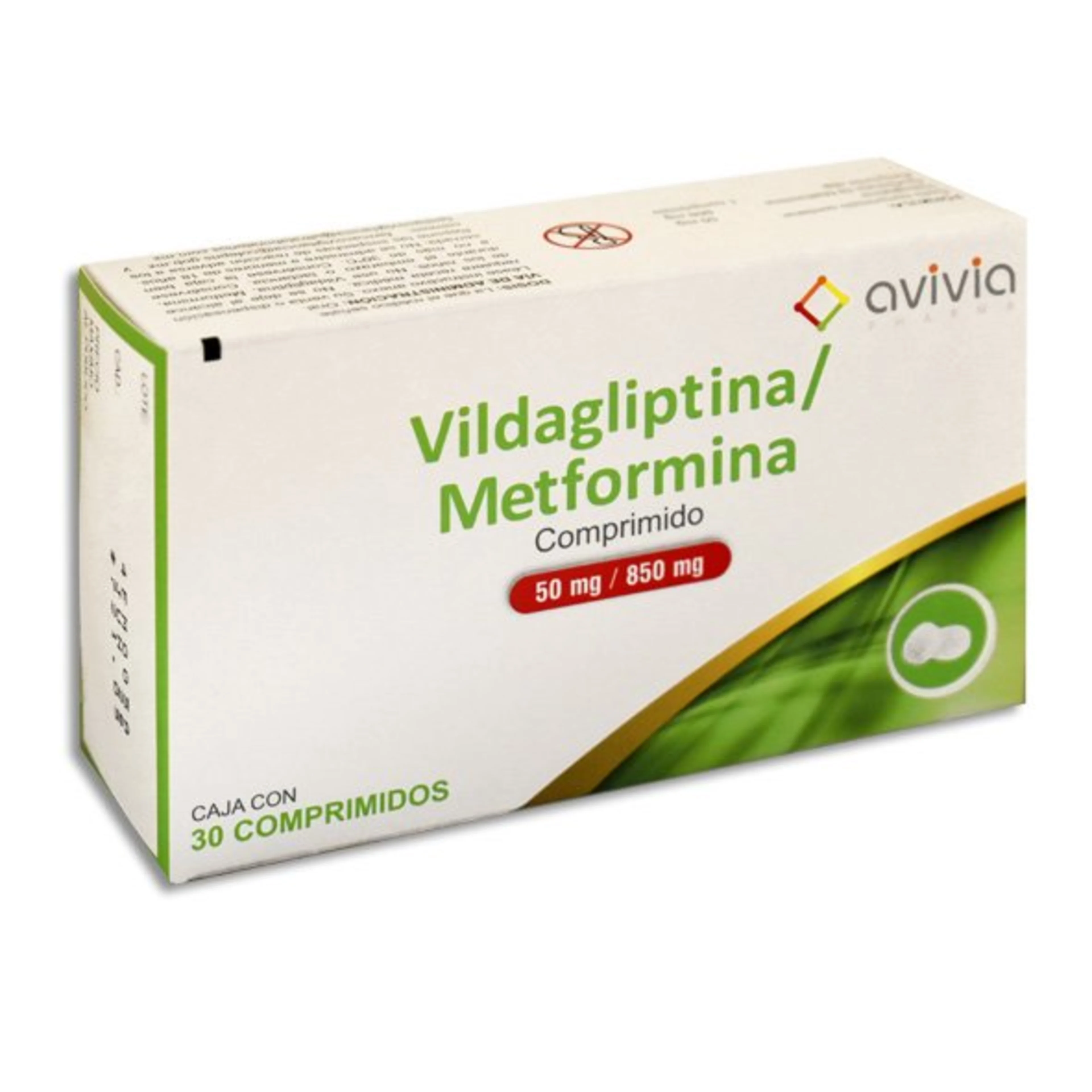 Vildagliptina Metformina 50 Mg / 850 Mg Con 30 Comprimidos