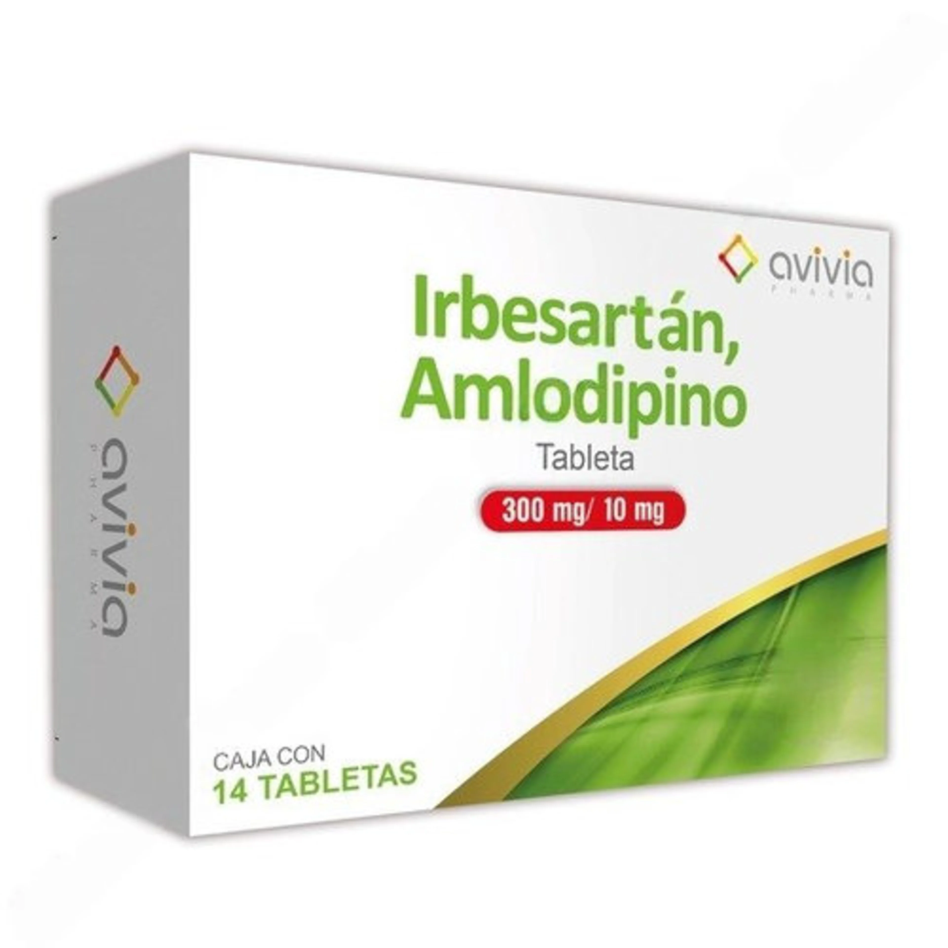 Amlodipino Irbesartán 300 / 10 Mg Con Con 14 Tabletas