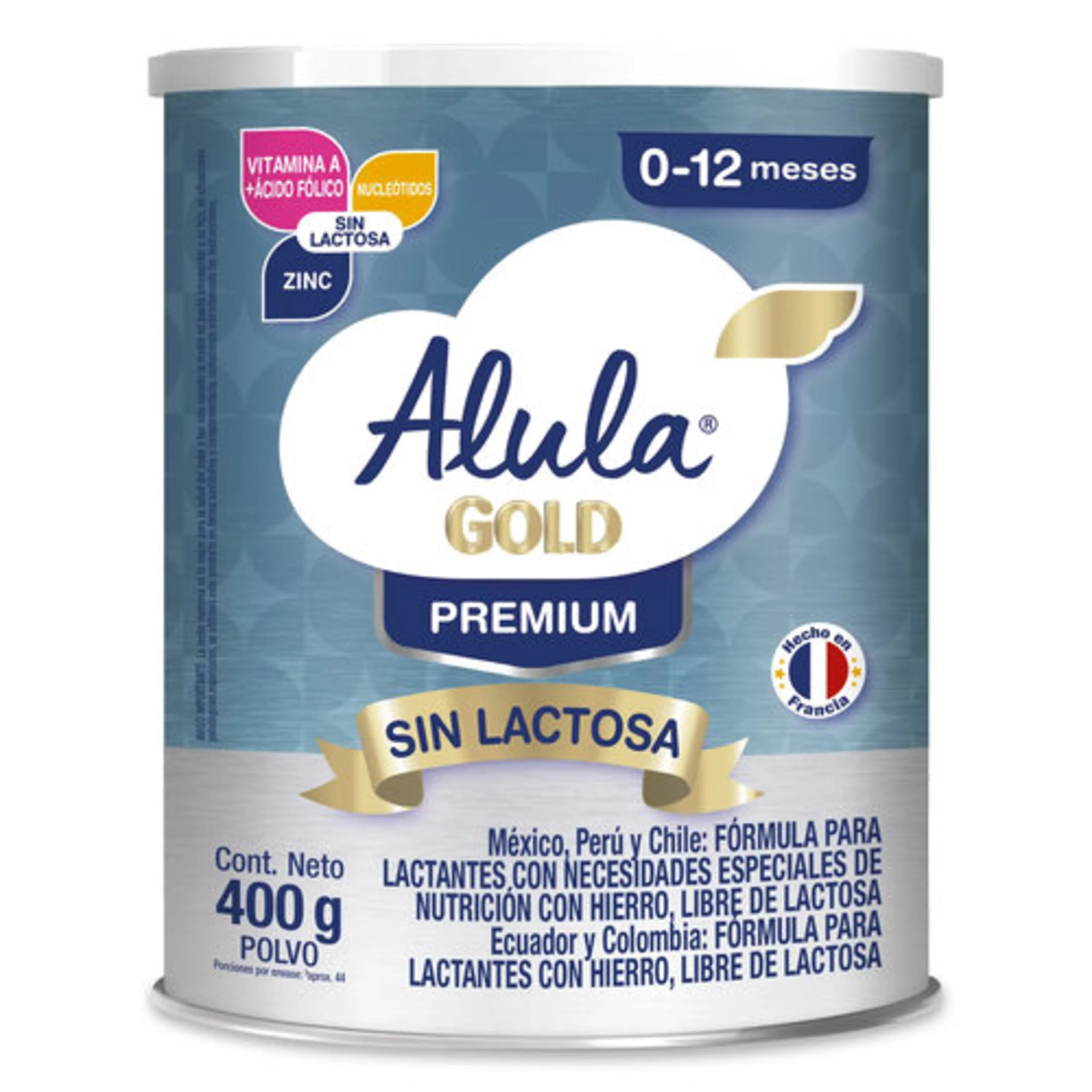 Alula Gold Sin Lactosa Fórmula Infantil De 0 A 12 Meses Con 400 G