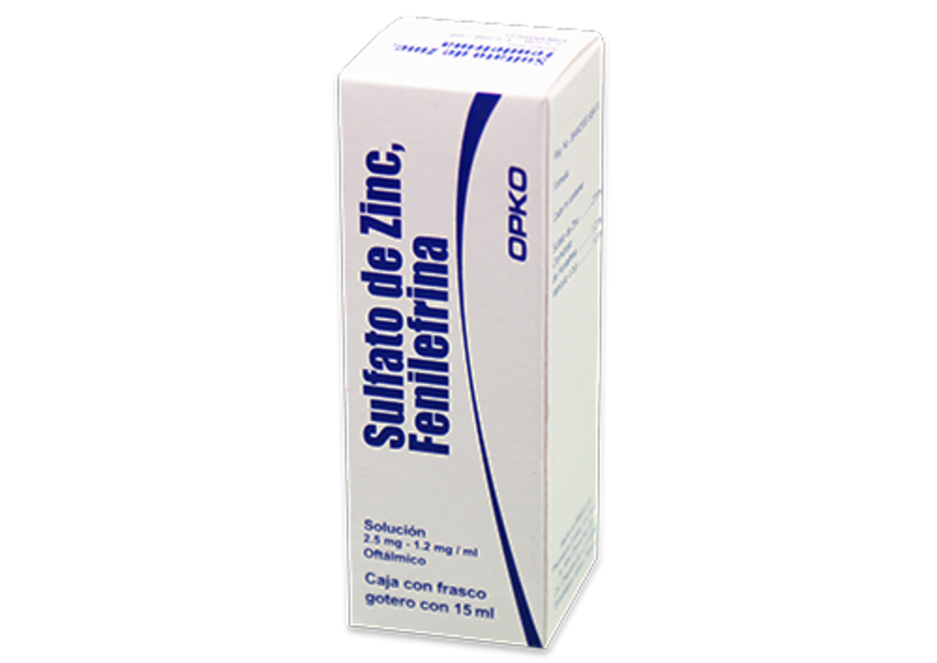 Sulfato De Zinc, Fenilefrina 2.5/1.2 Mg Solución Oftálmica Con 15 Ml