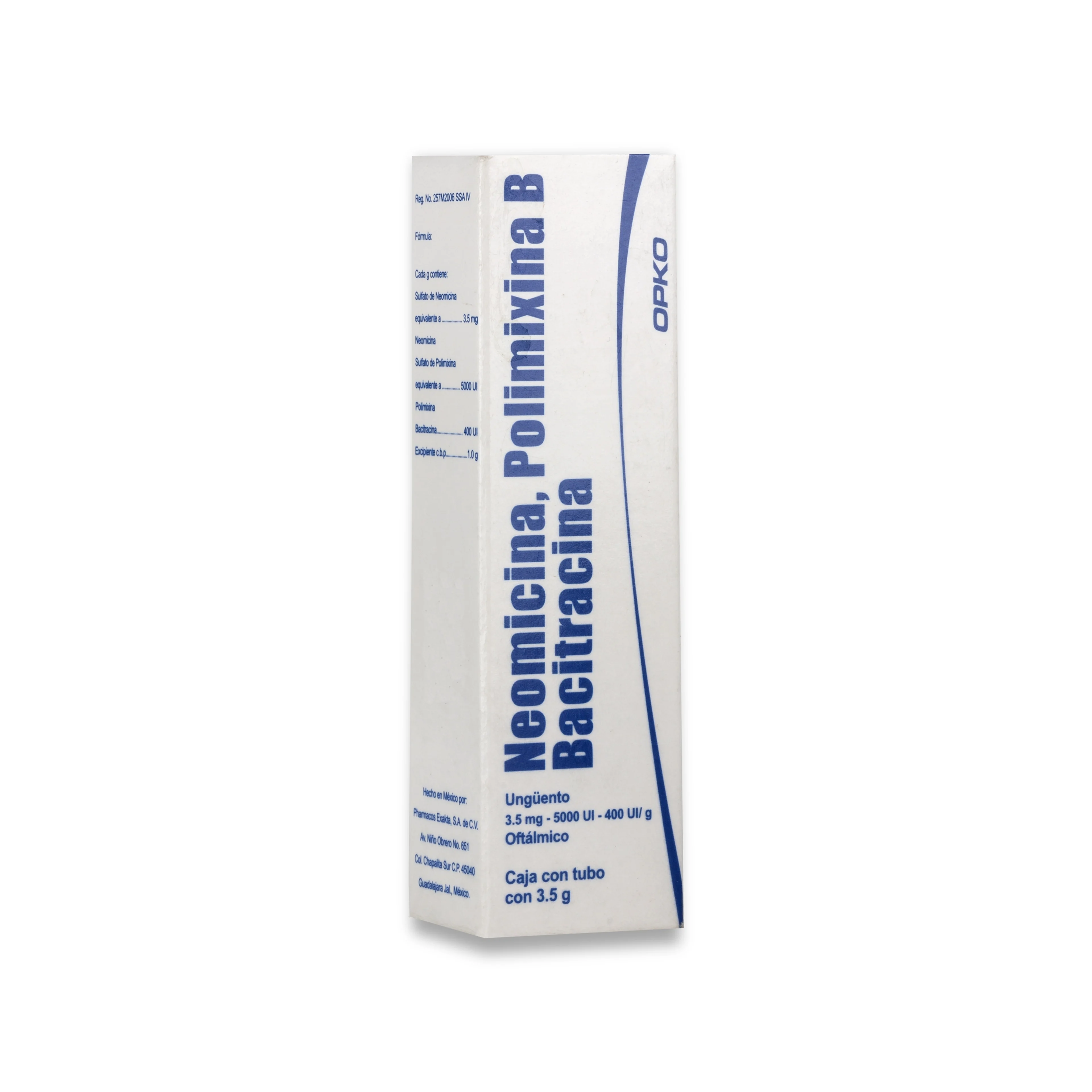 Neomicina, Polimixina B, Bacitracina 3.5 Mg/5000 Ui/400 Ui Ungüento Oftálmico 3.5 G