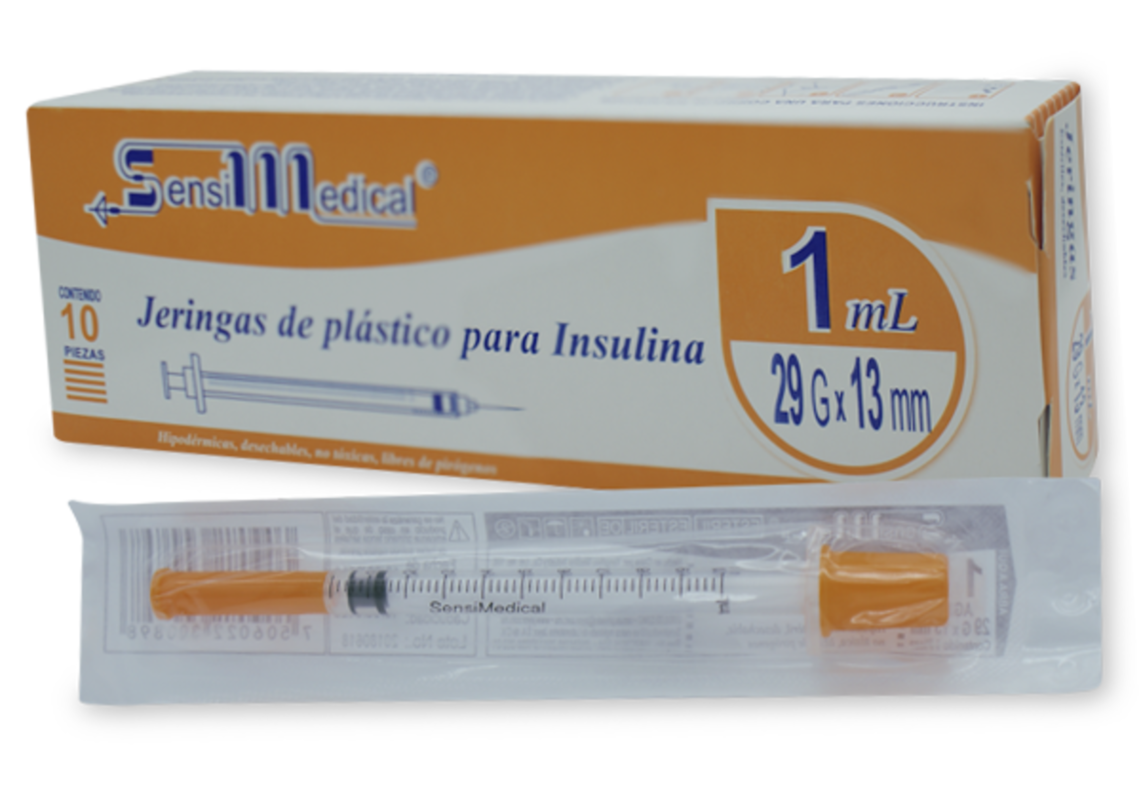 Sensi Medical Jeringa 29X13Mm 1 Ml Con 10 Jeringas
