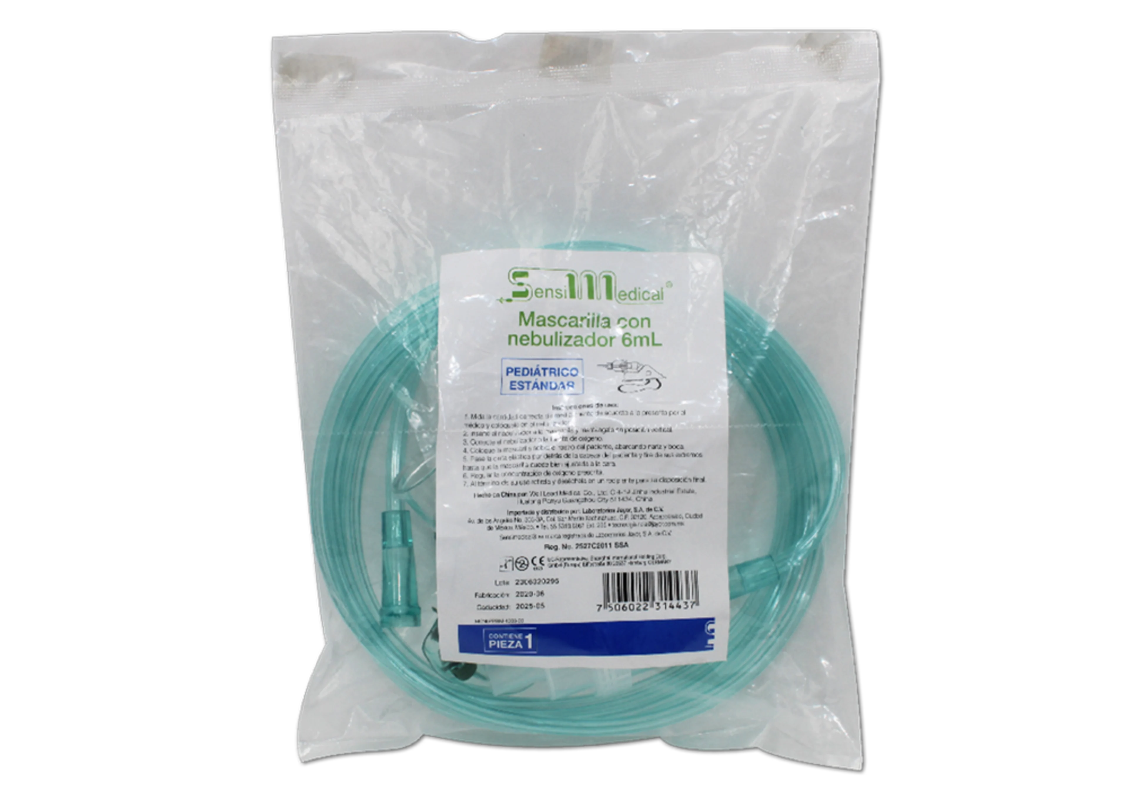 Mascarilla con micronebulizador Sensi Medical pediátrico con 1 pieza