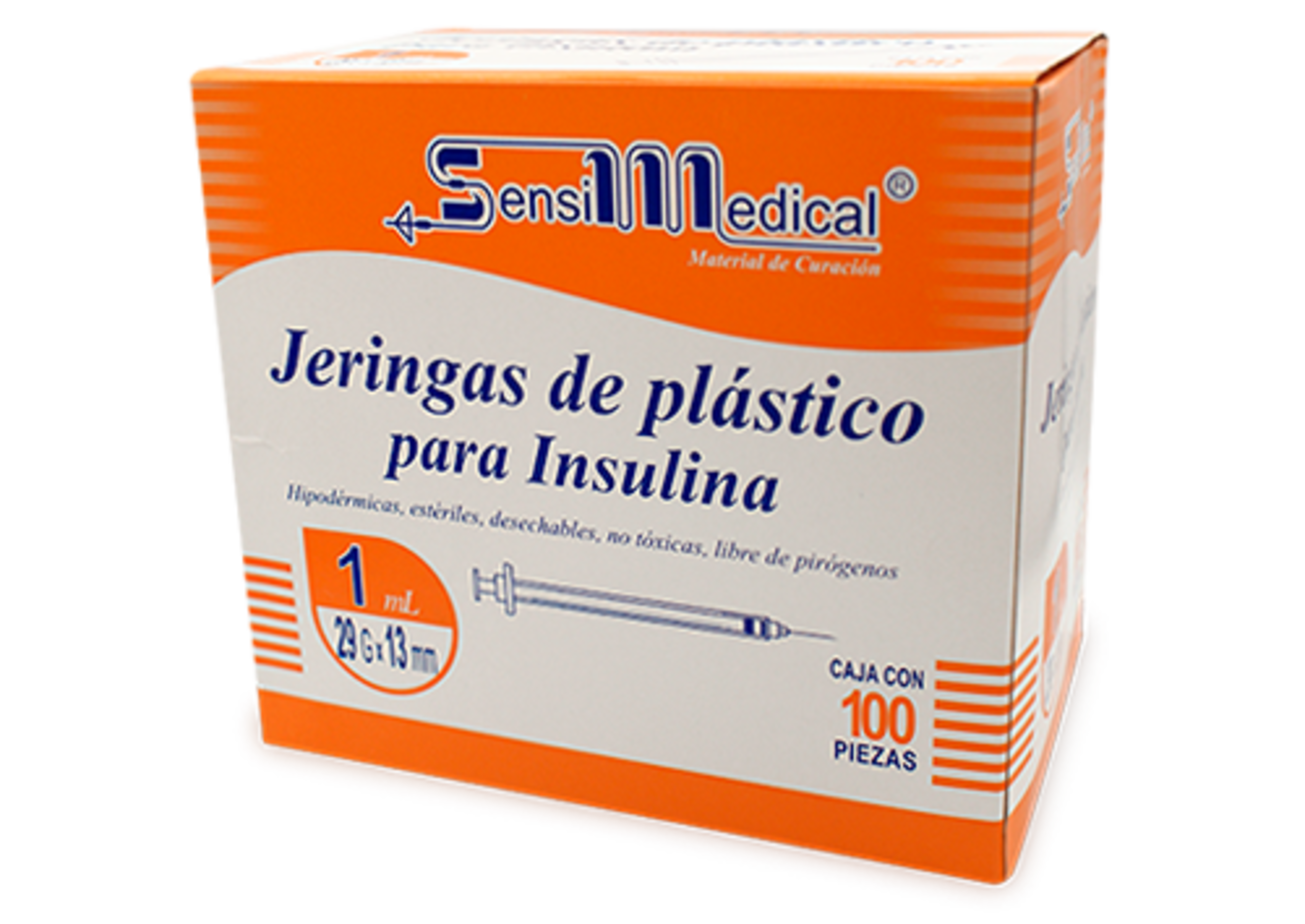 Sensi Medical Jeringa Para Insulina De 29X13Mm Para 1 Ml Con 100 Piezas