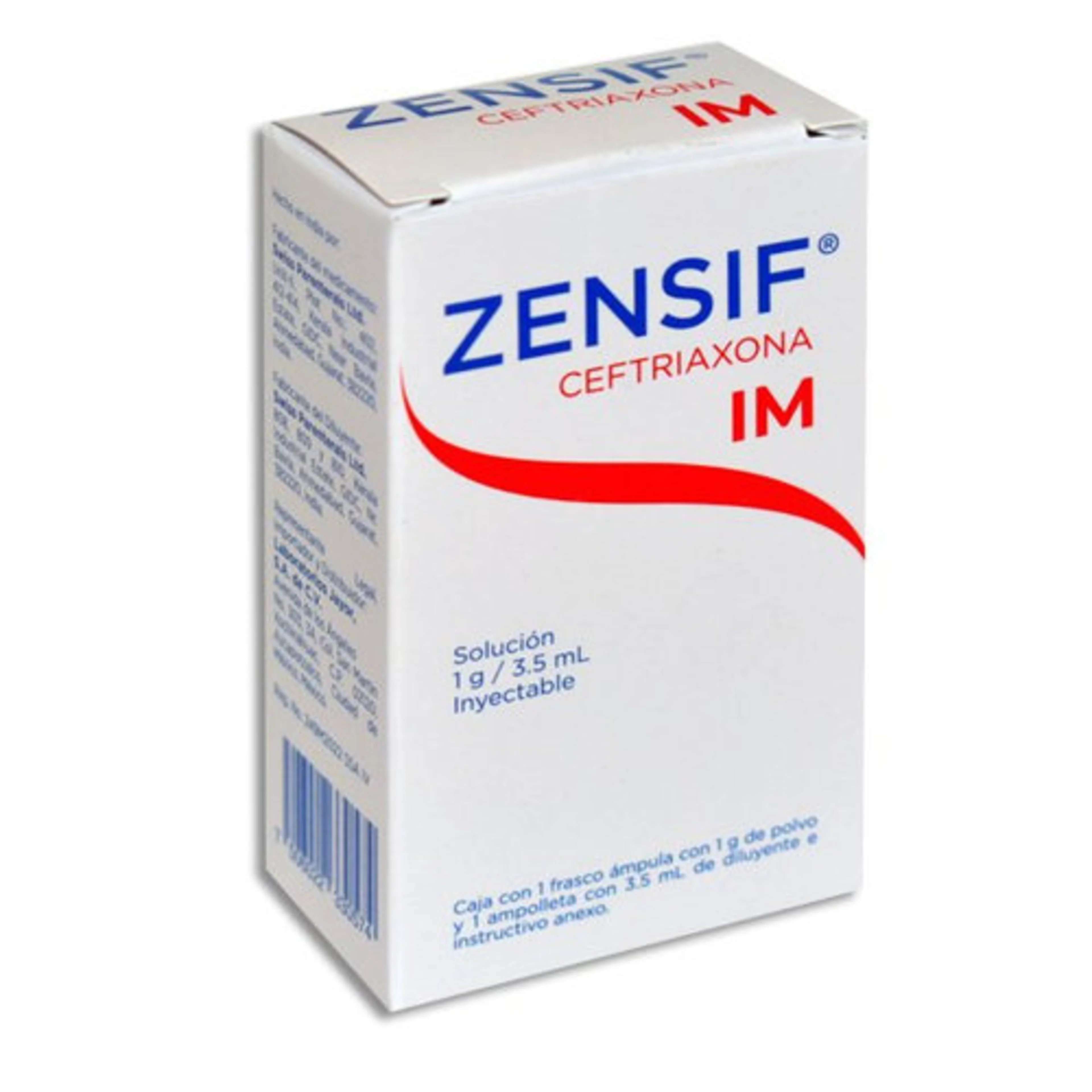 Zensif Ceftriaxona 1 G / 3.5 Ml Solución Inyectable