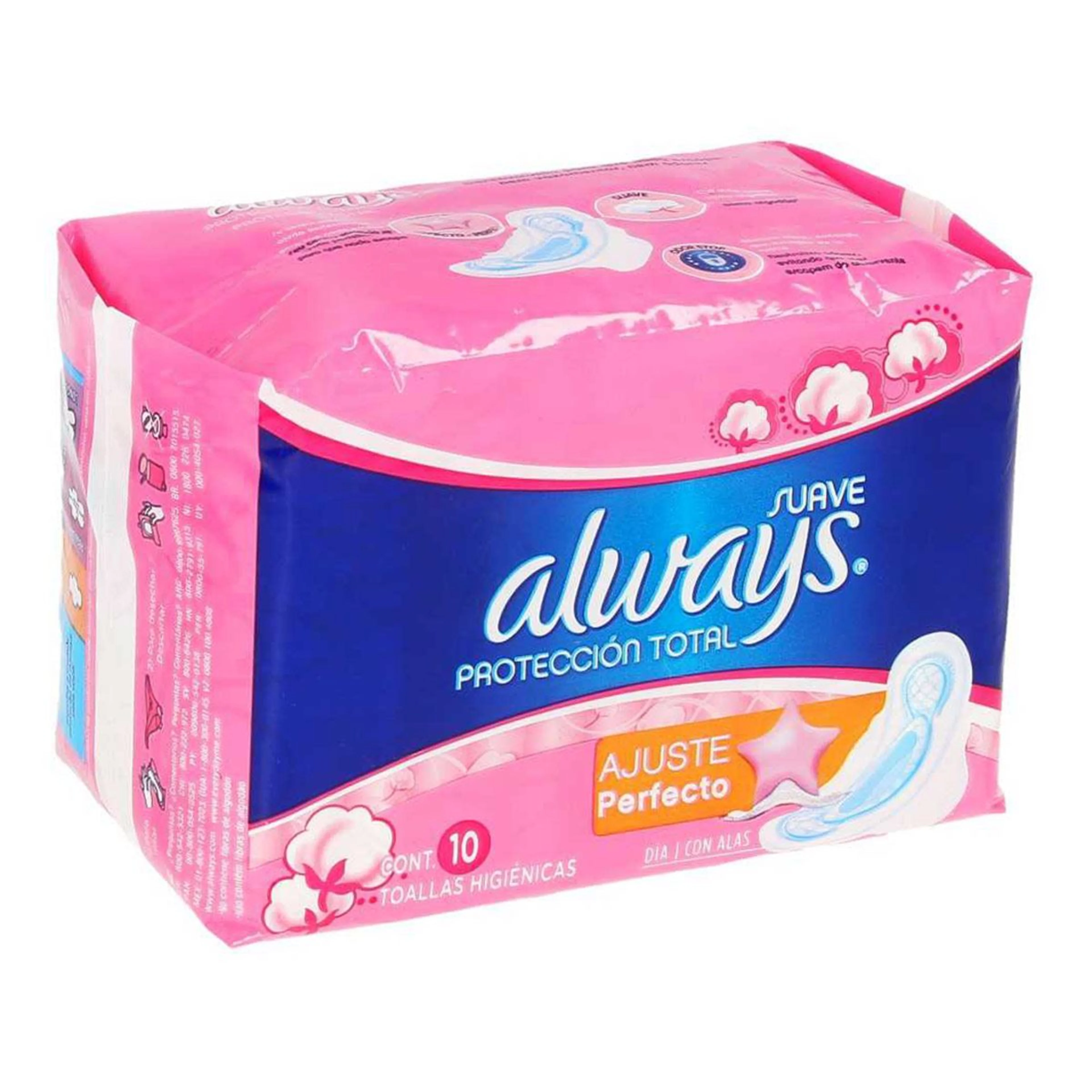 Always Protección Total Toallas Femeninas Con Alas 10 Piezas