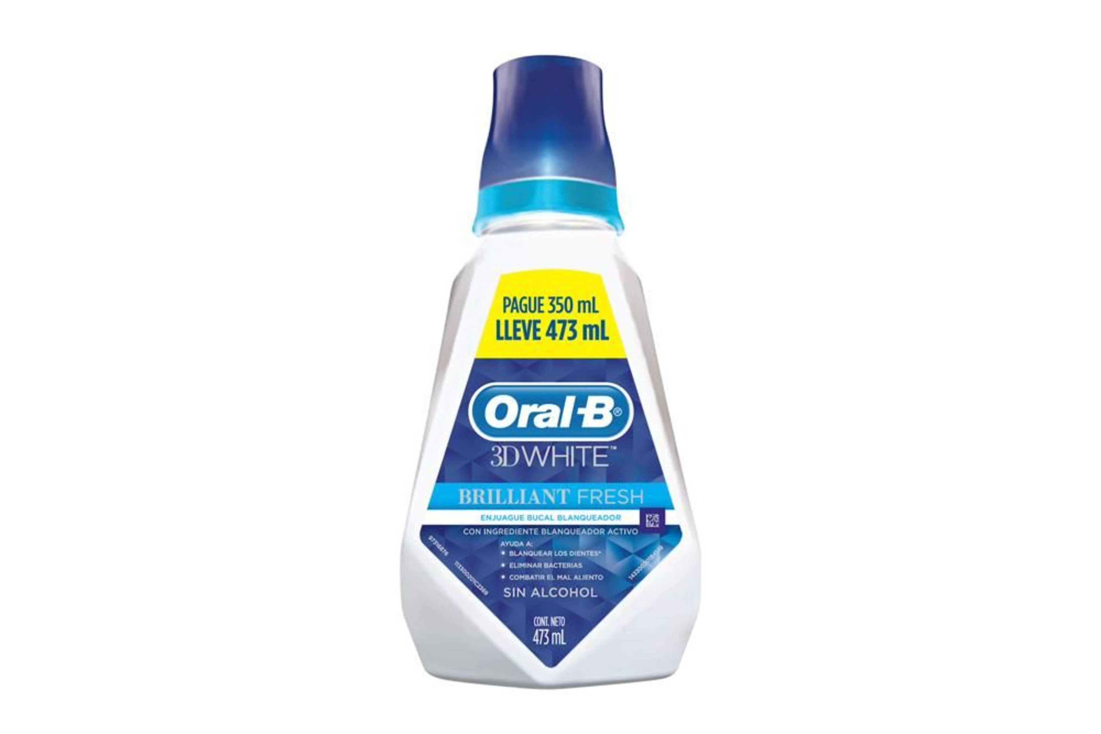 Oral-B 3D White Enjuague Bucal Blanqueador Con 473 Ml