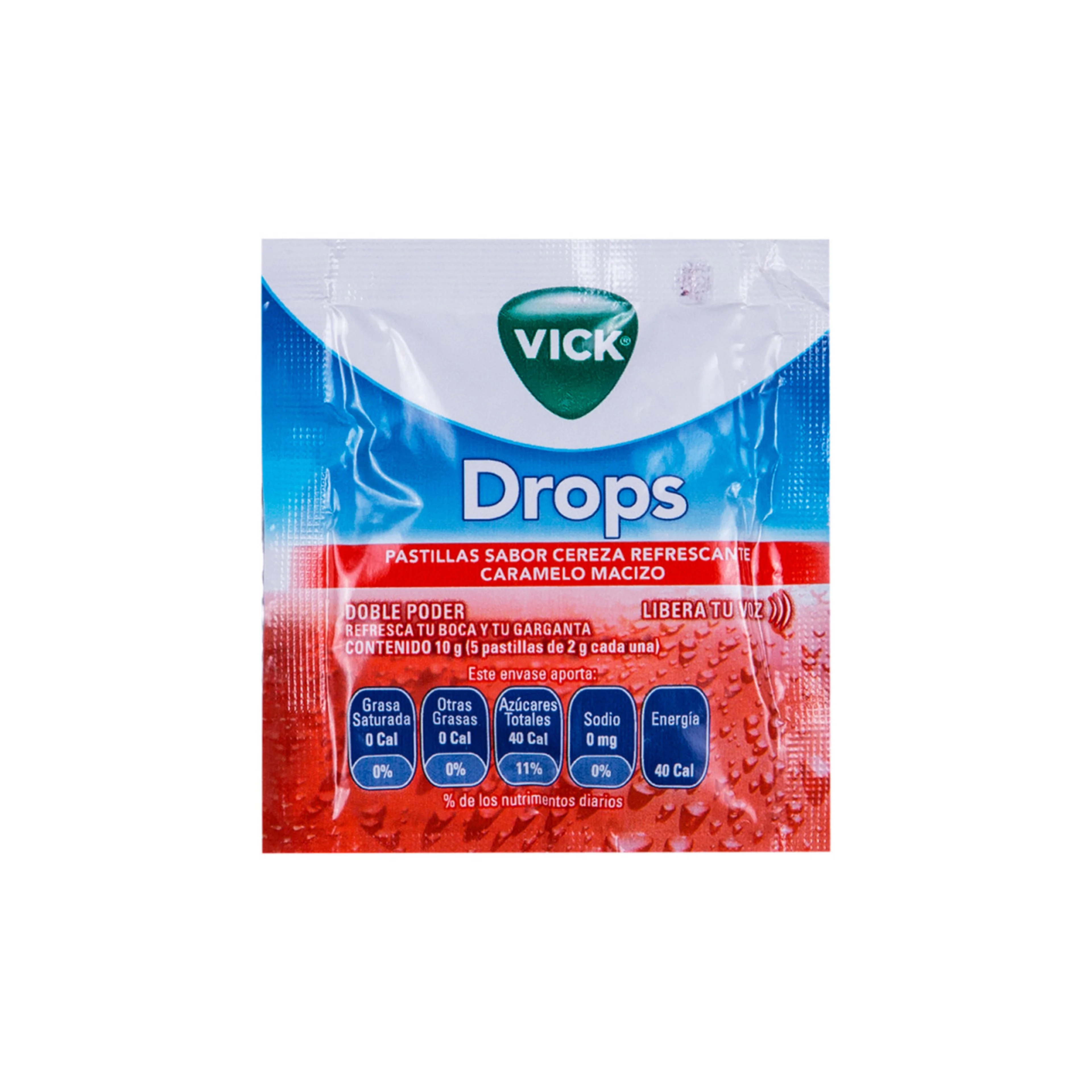Vick drops pastillas sabor cereza refrescante 5 piezas